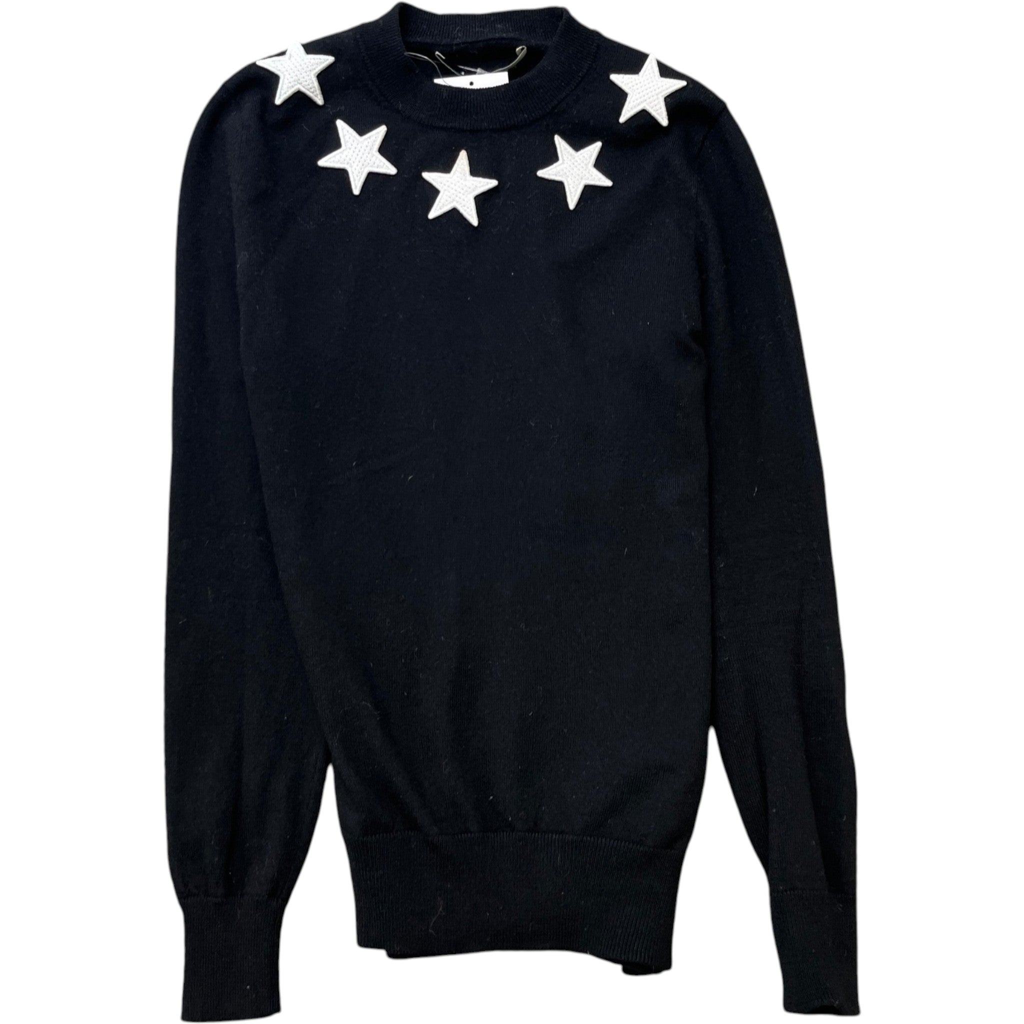 Men's Star Embroidered Jumper Black Size XS