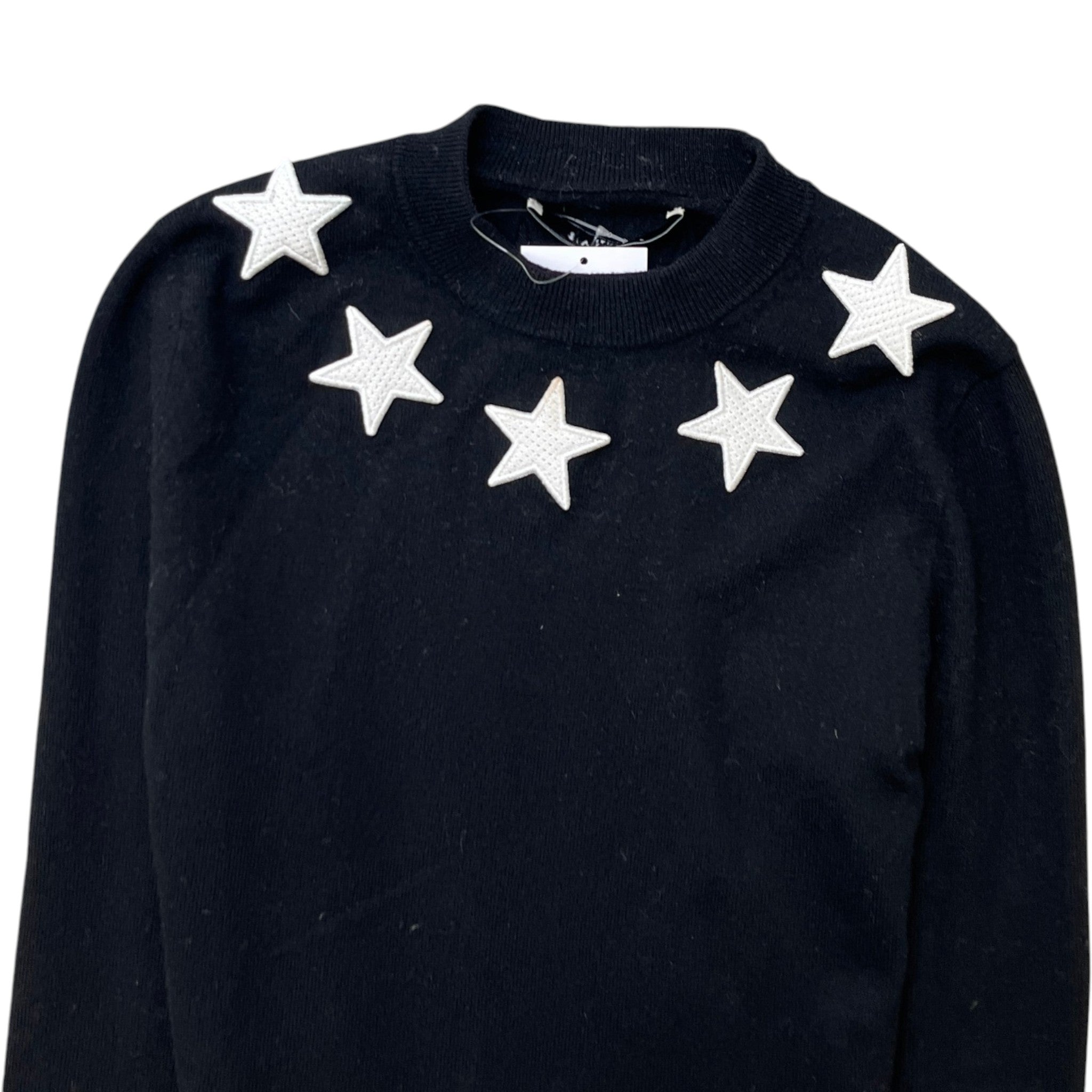 Men's Star Embroidered Jumper Black Size XS