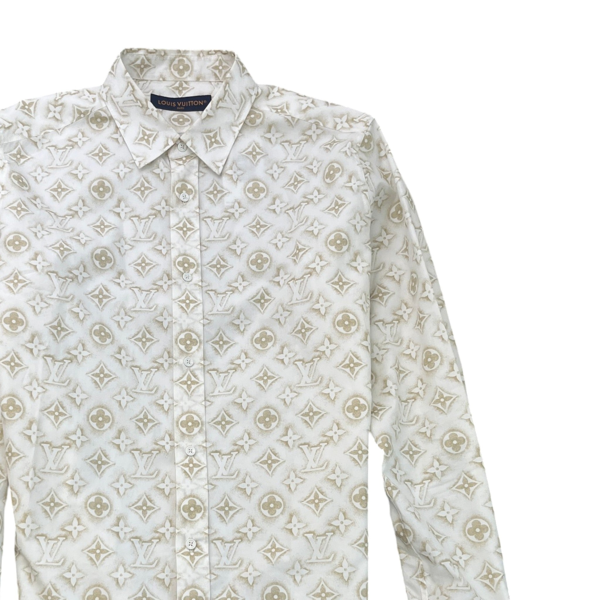Men's Mahina Monogram Long Sleeve Shirt White Size XL