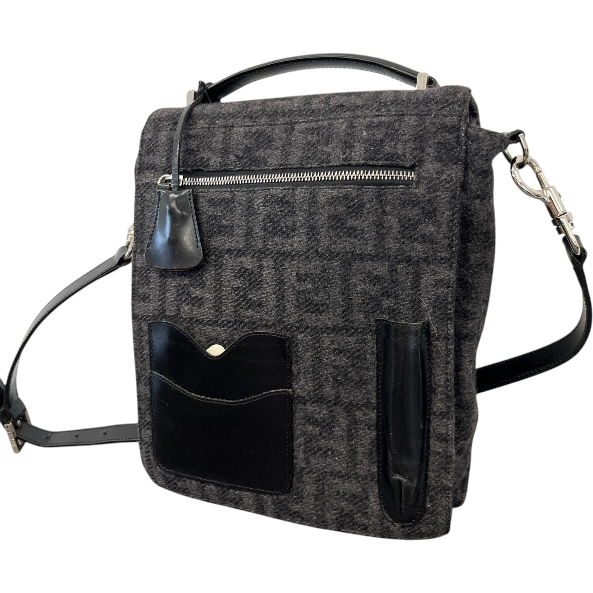 Women's Ff Monogram Messenger Bag Grey
