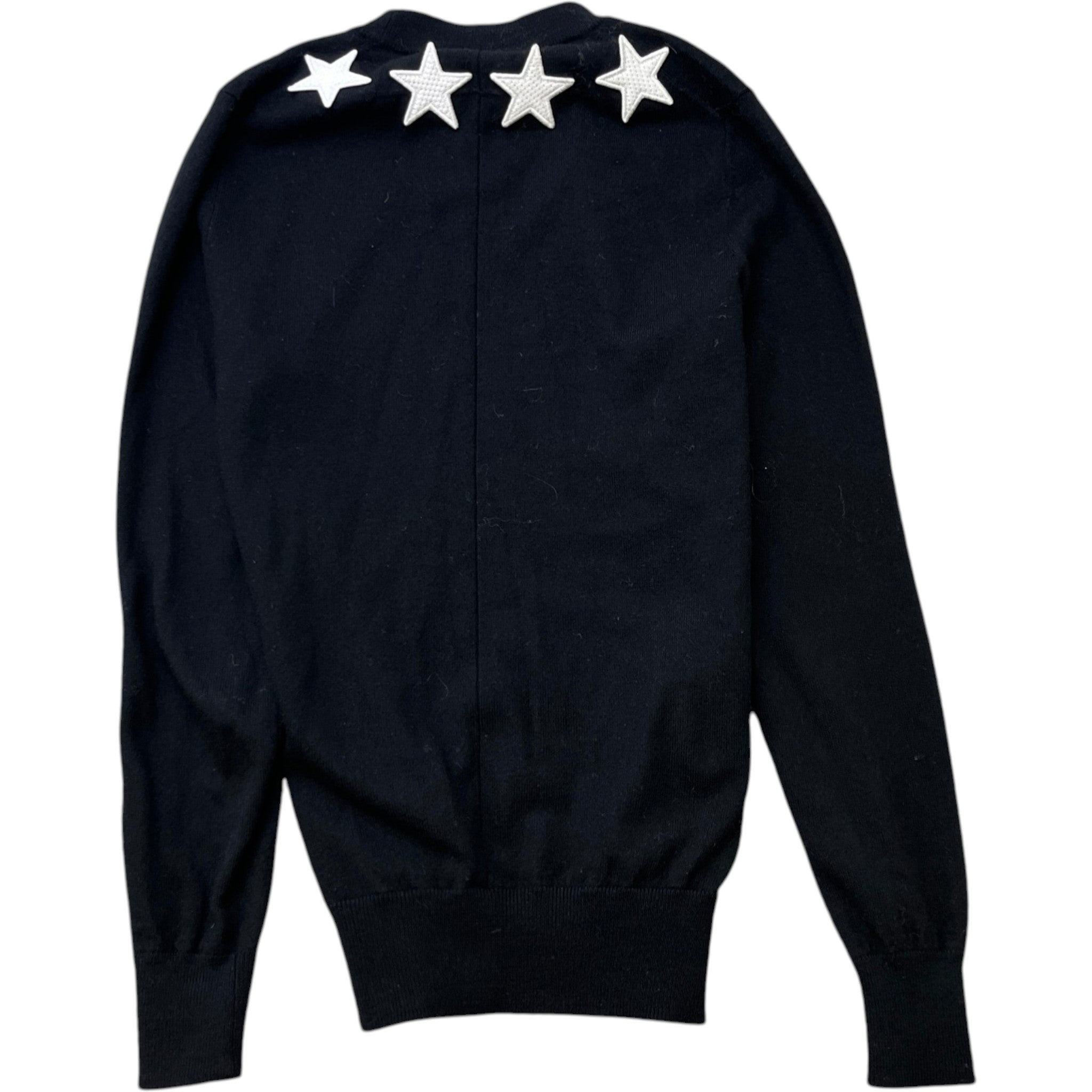 Men's Star Embroidered Jumper Black Size XS