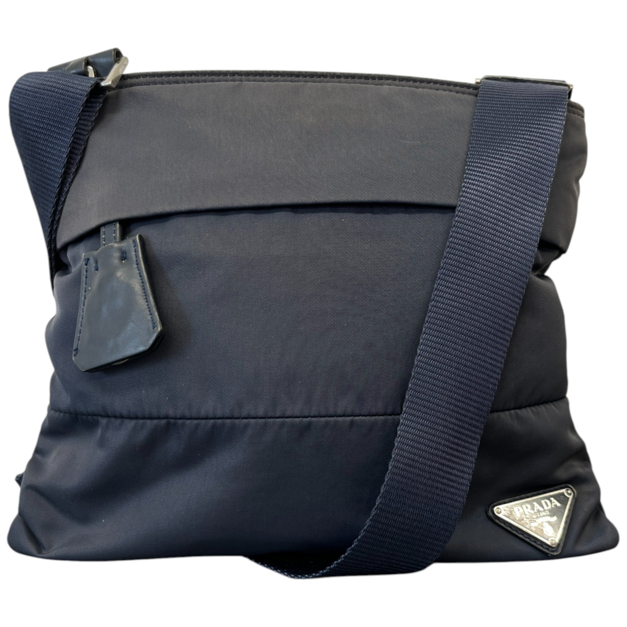 Women's Plaque Logo Messenger Bag Navy