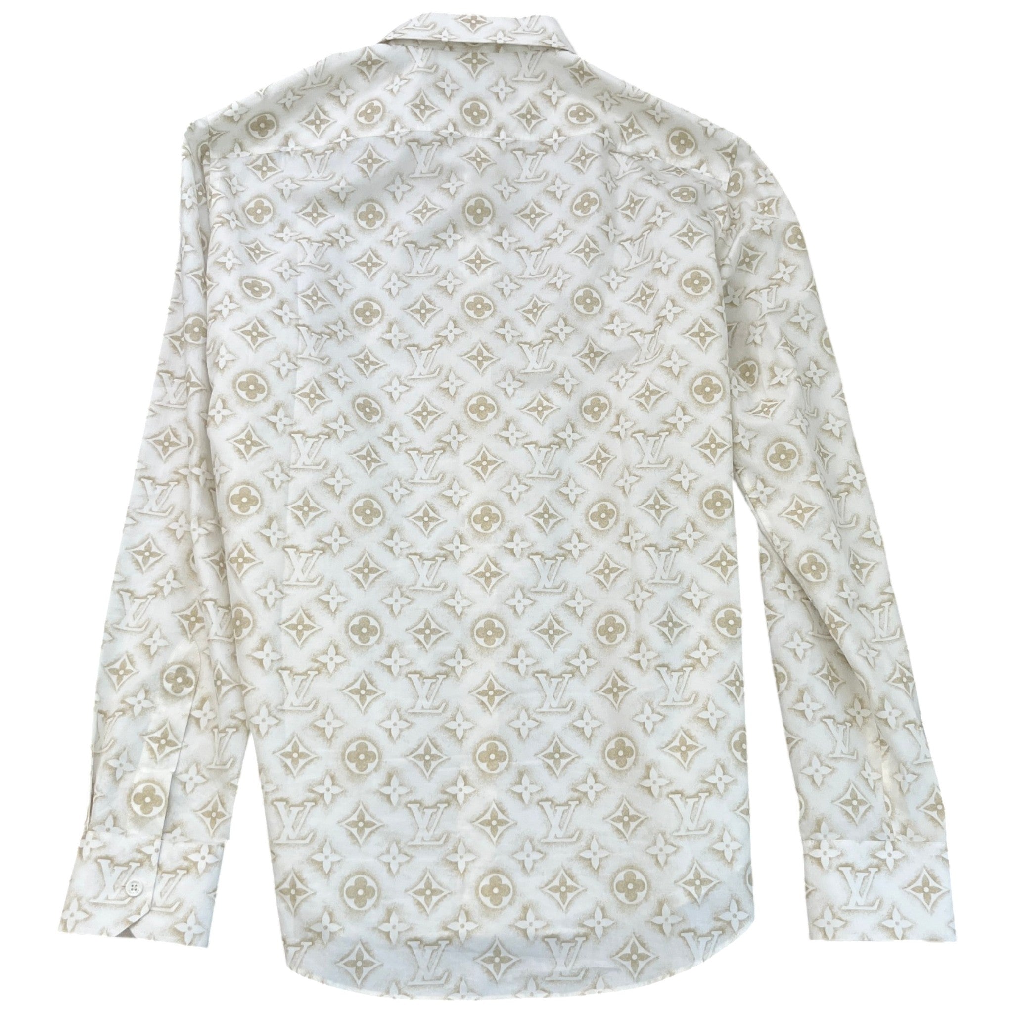 Men's Mahina Monogram Long Sleeve Shirt White Size XL