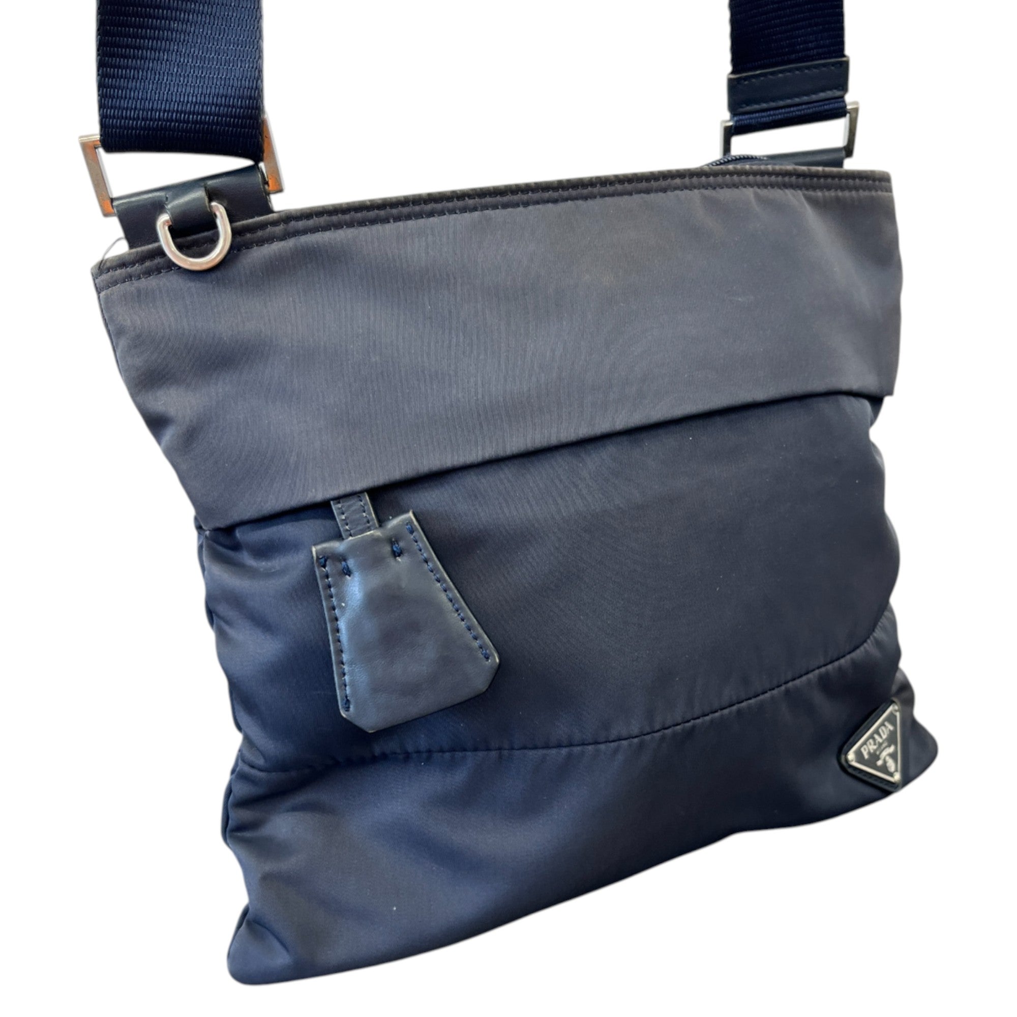 Women's Plaque Logo Messenger Bag Navy