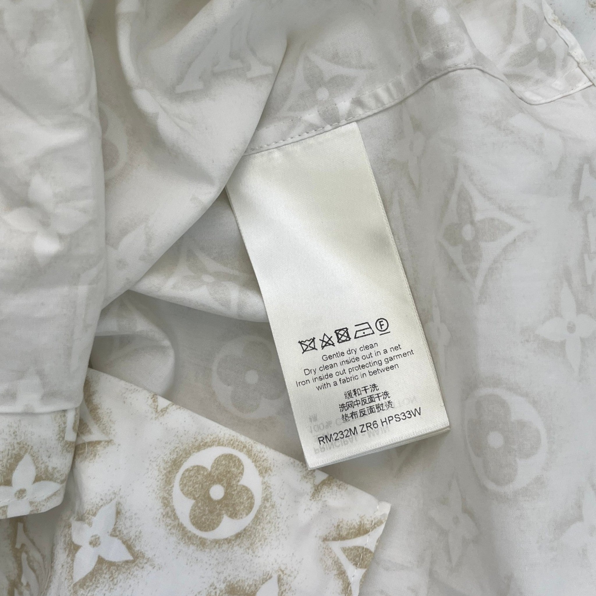 Men's Mahina Monogram Long Sleeve Shirt White Size XL