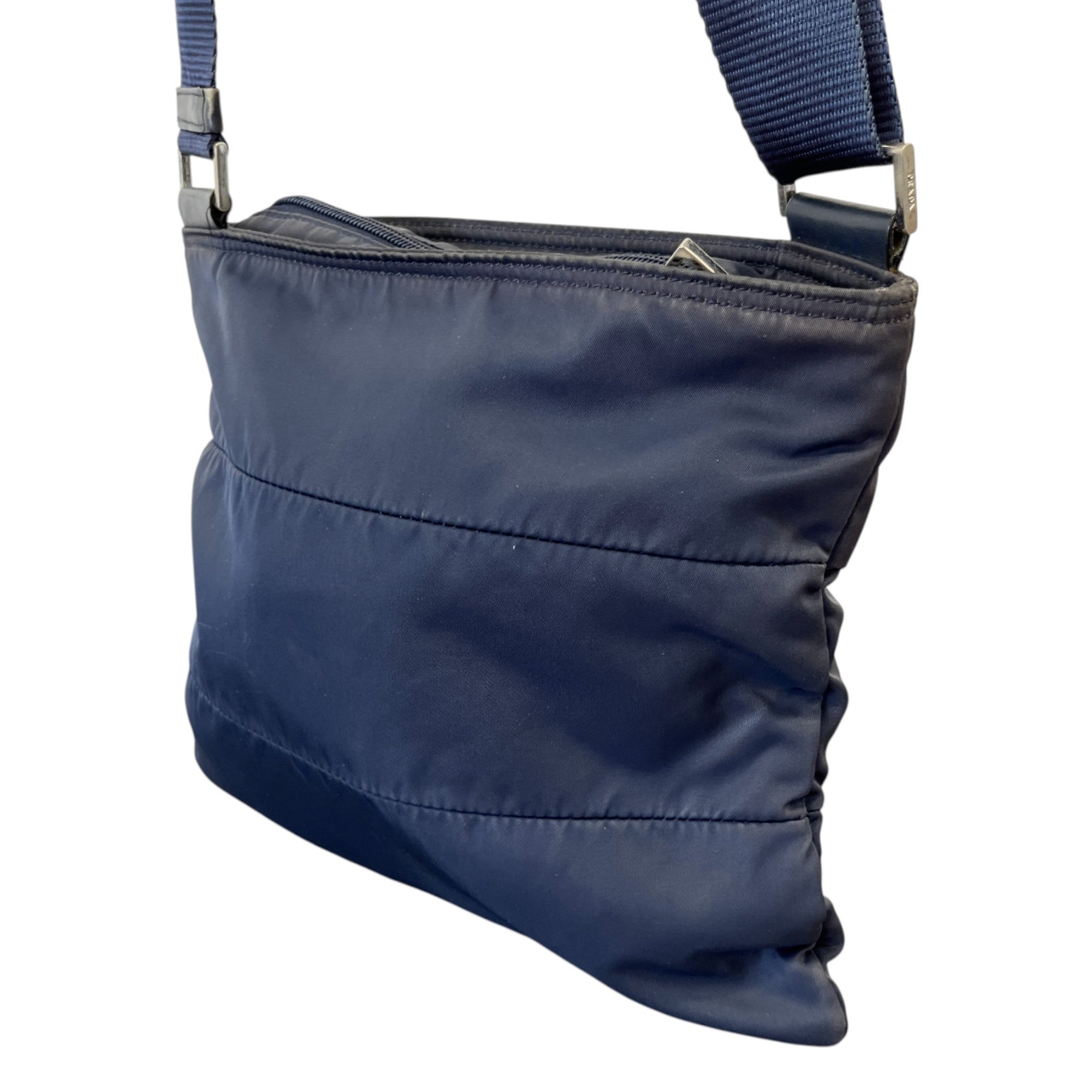 Women's Plaque Logo Messenger Bag Navy
