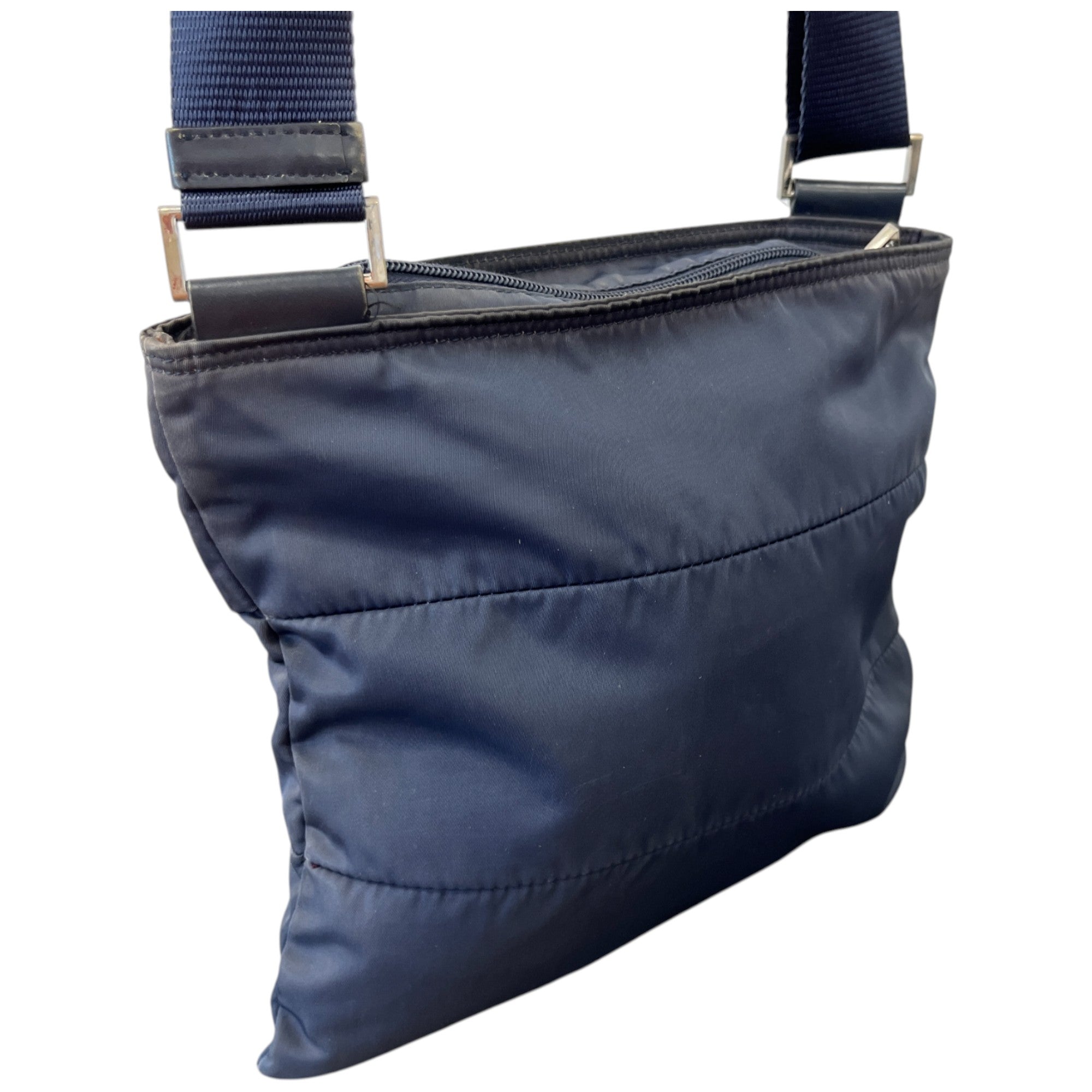 Women's Plaque Logo Messenger Bag Navy