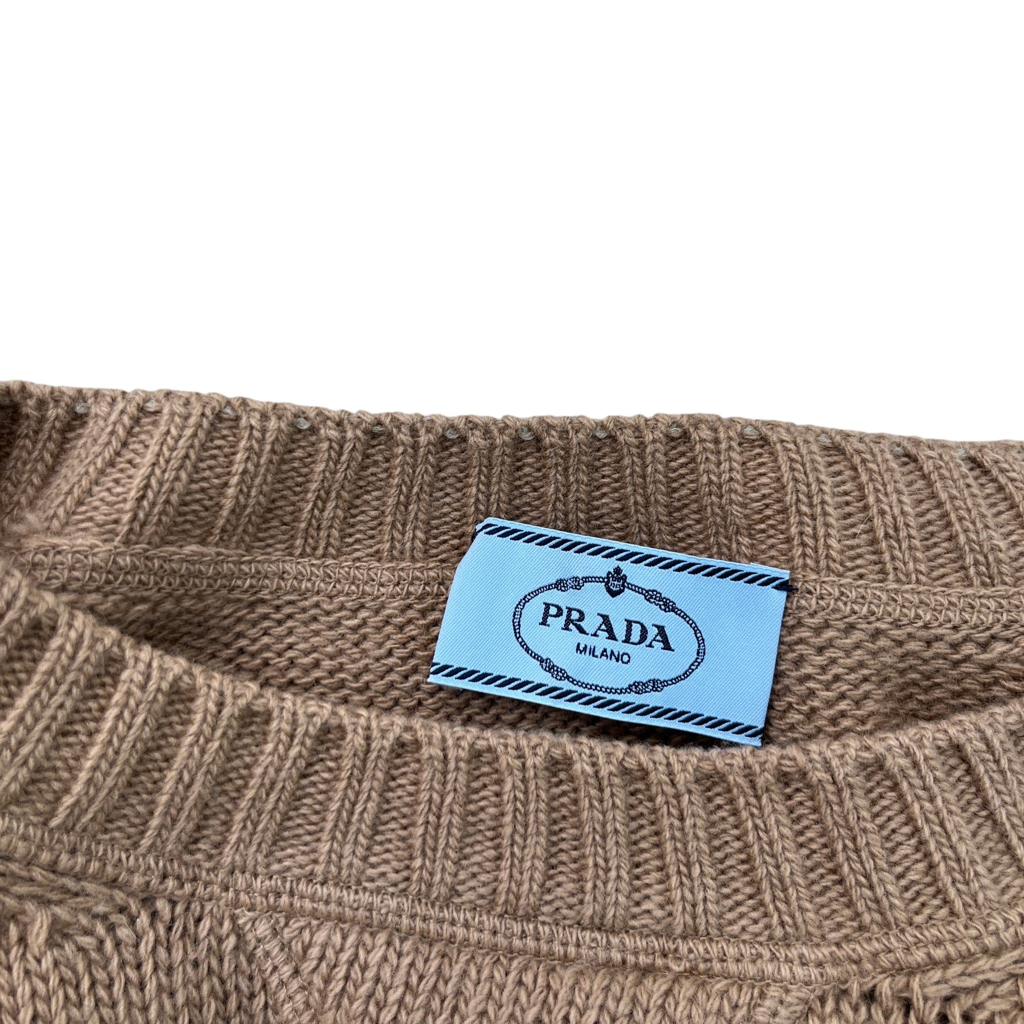 Women's Embroidered Logo Sweatshirt Beige Size S