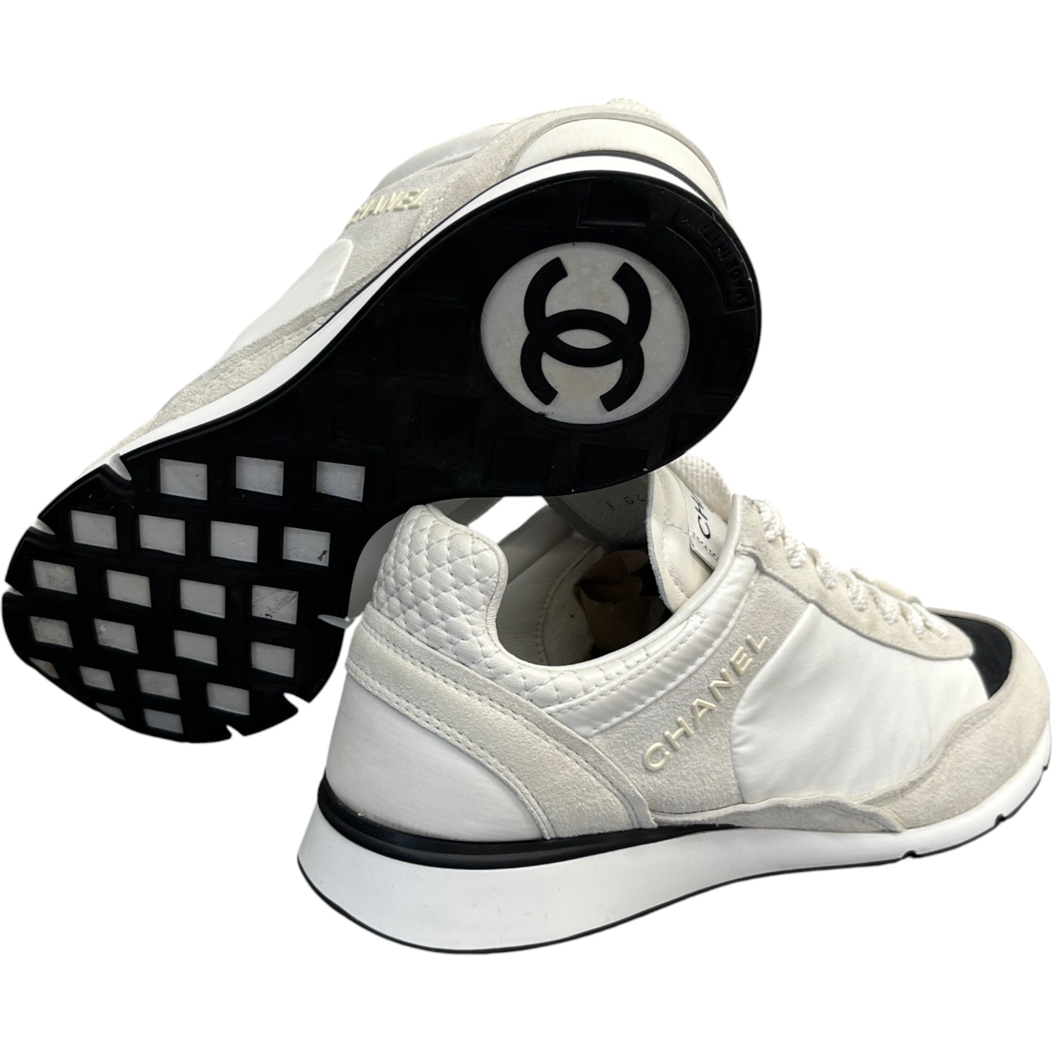 Women's Cc Logo Low Trainers White Size EU 36 / UK 3