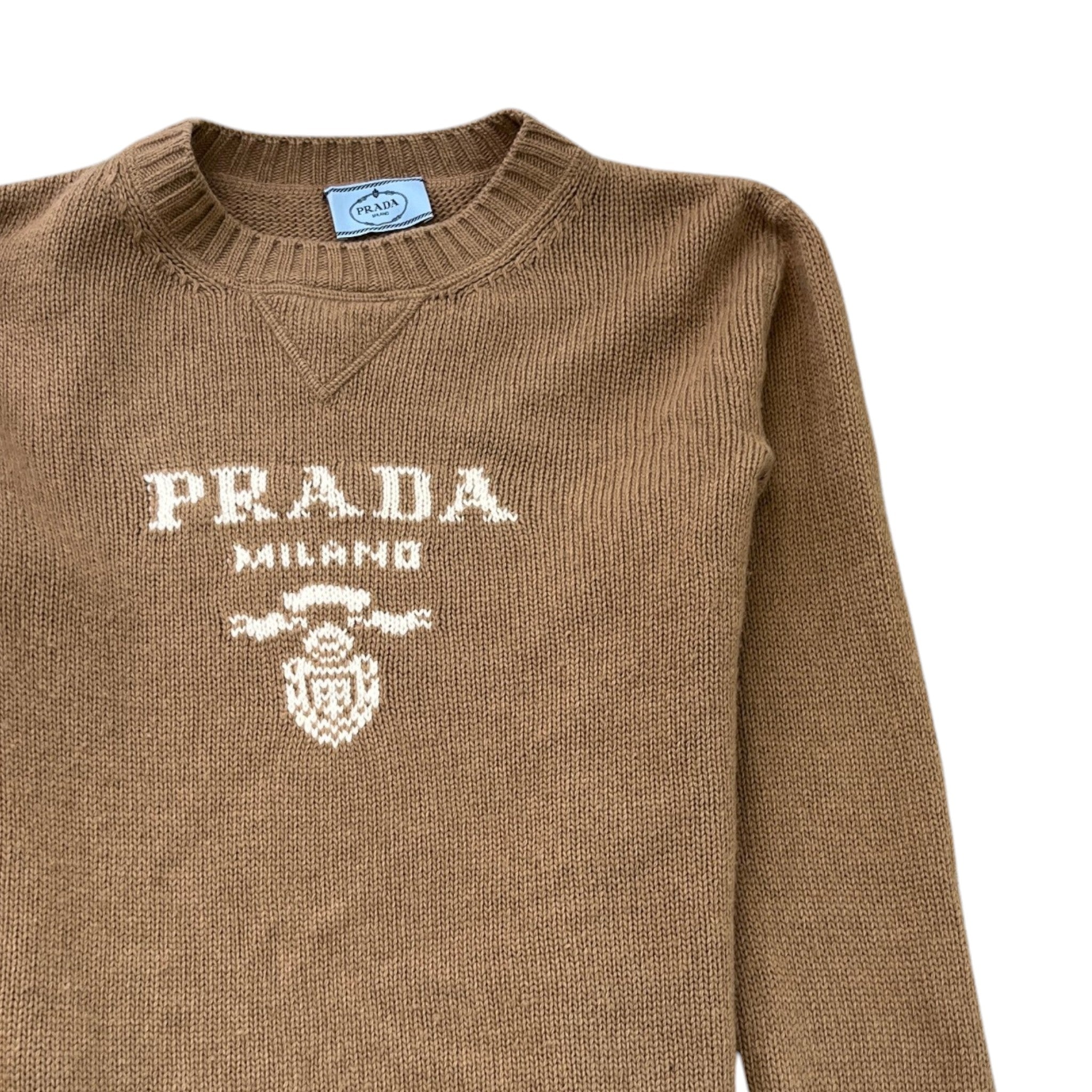 Women's Embroidered Logo Sweatshirt Beige Size S