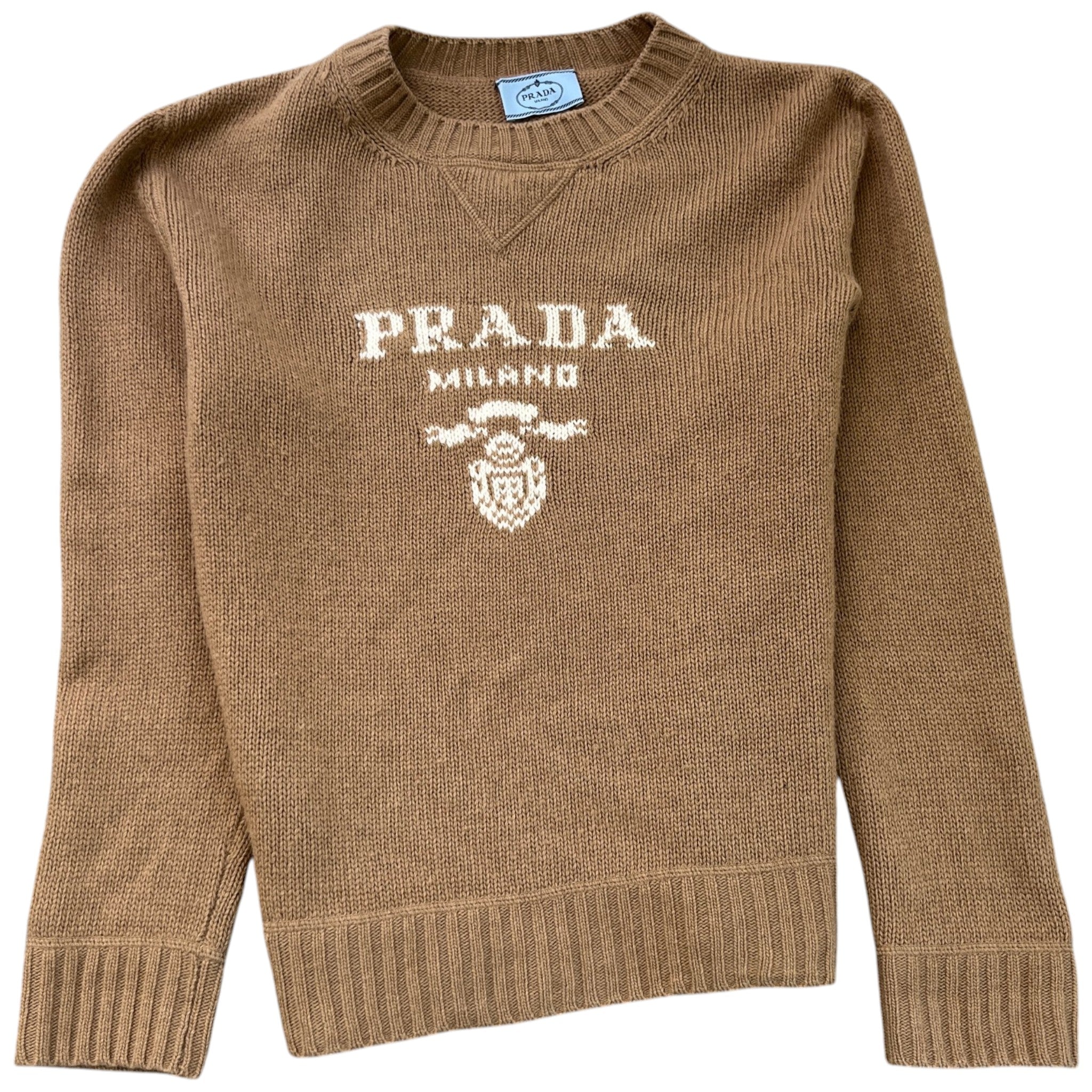 Women's Embroidered Logo Sweatshirt Beige Size S
