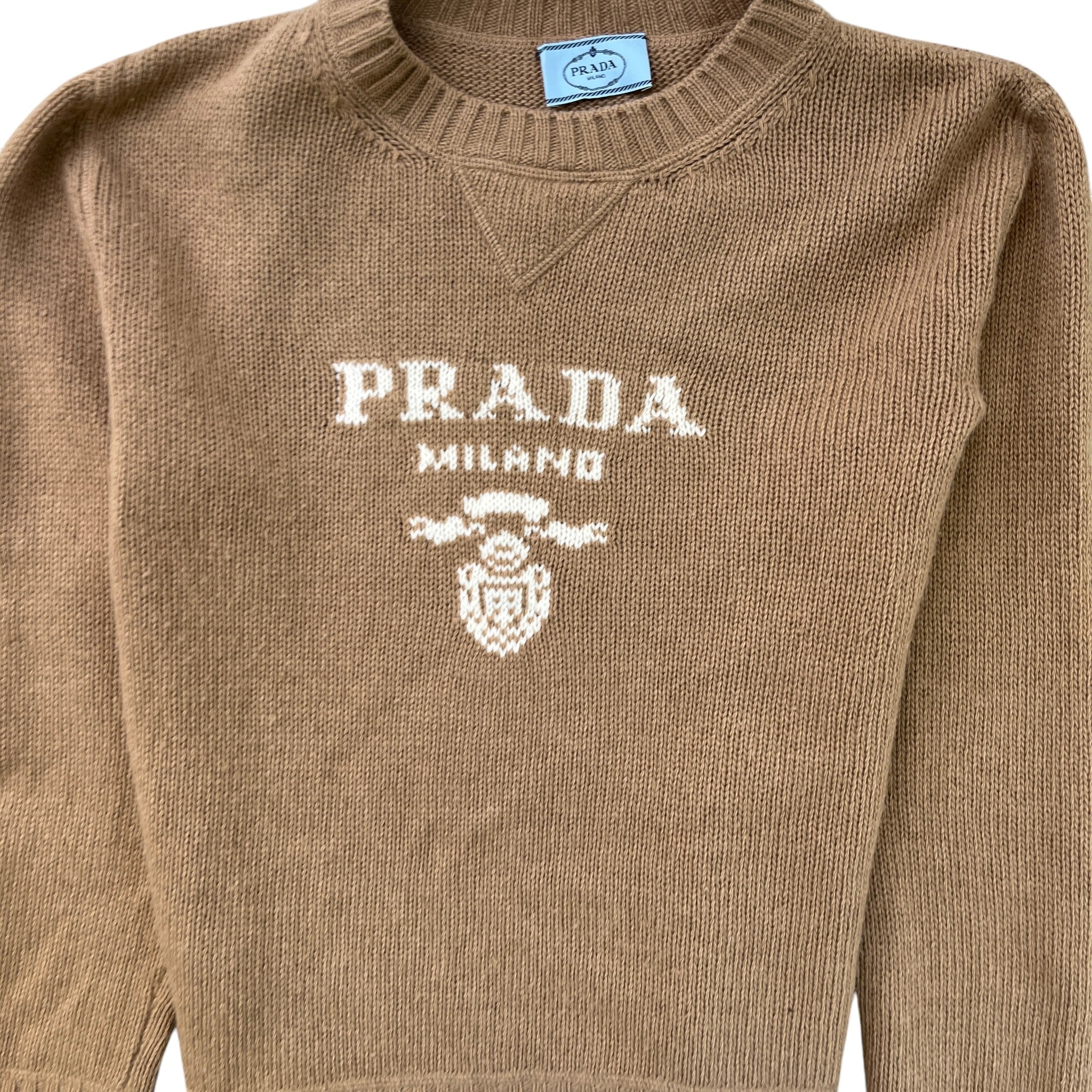 Women's Embroidered Logo Sweatshirt Beige Size S