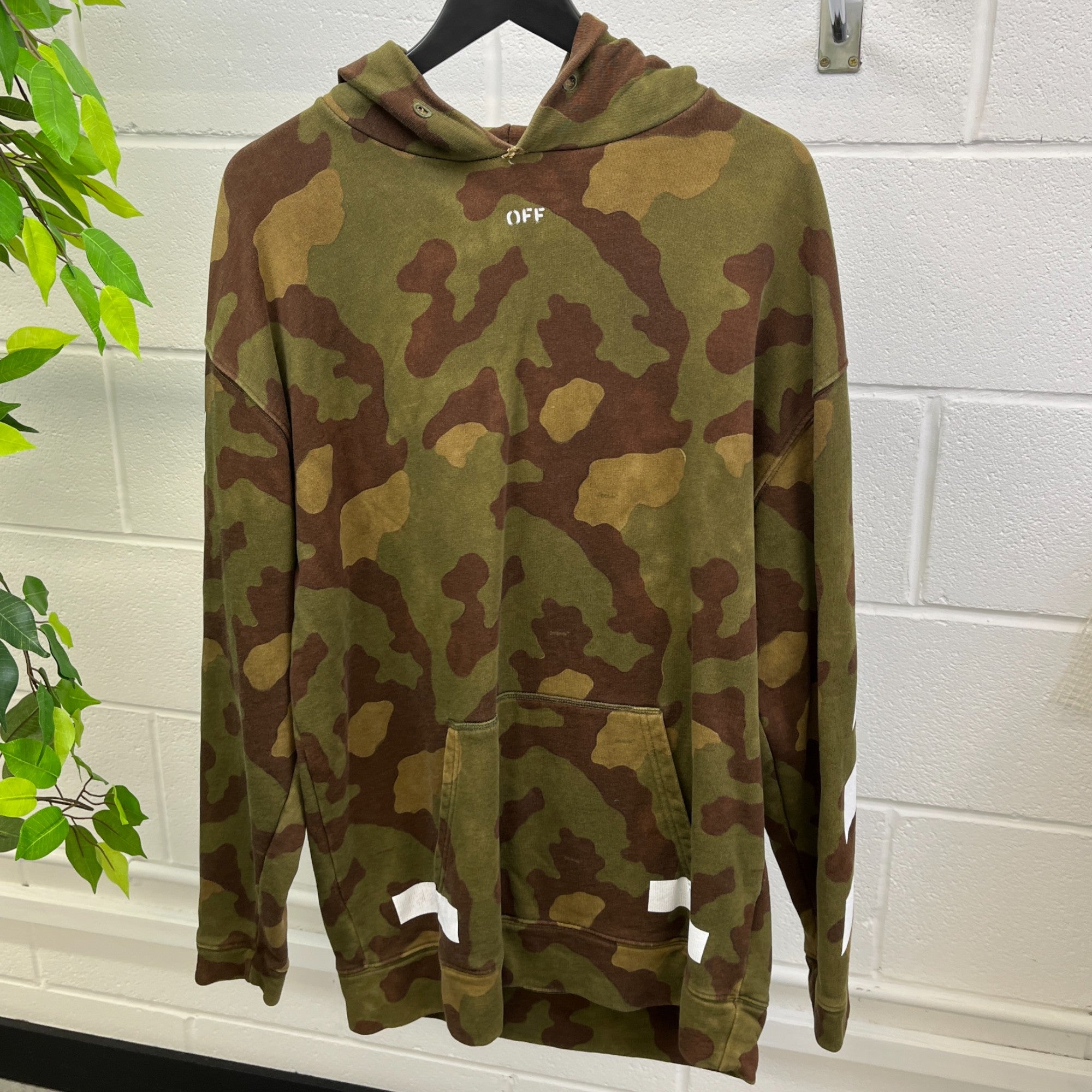 Men's Arrow Logo Hoodie Khaki Size XS