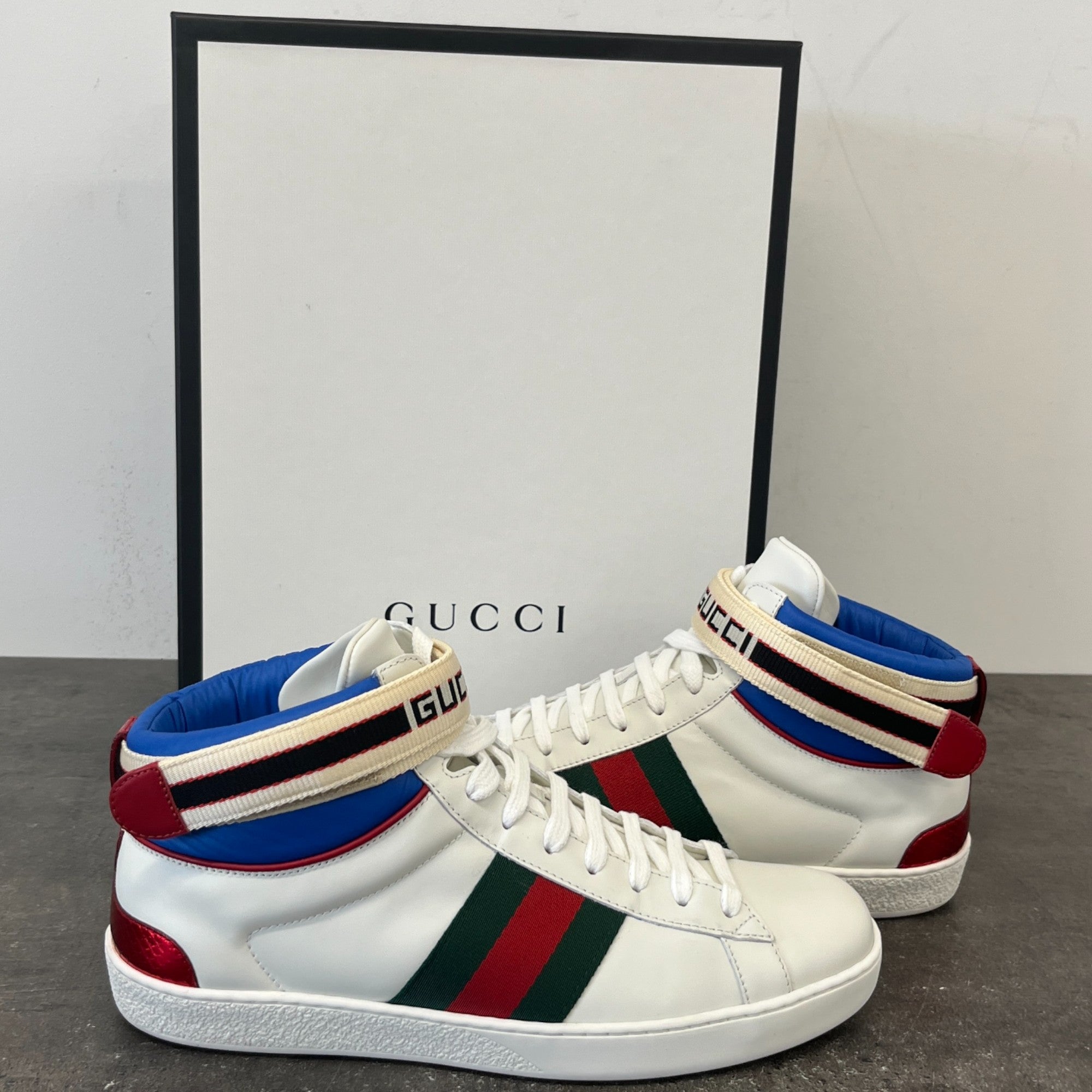 Men's Ace Stripe High Trainers White Size EU 41 / UK 7