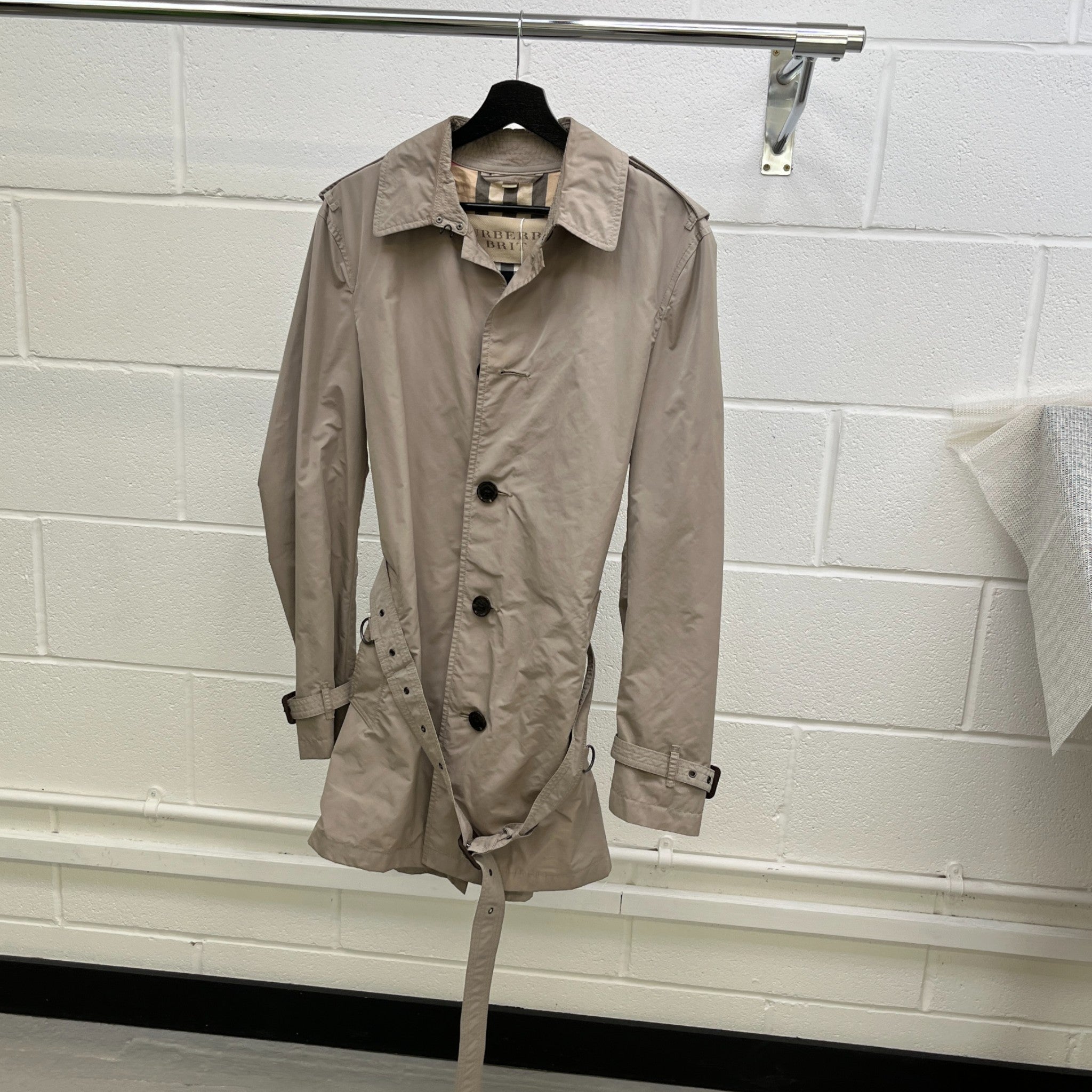 Men's Brit Trench Jacket Beige Size S
