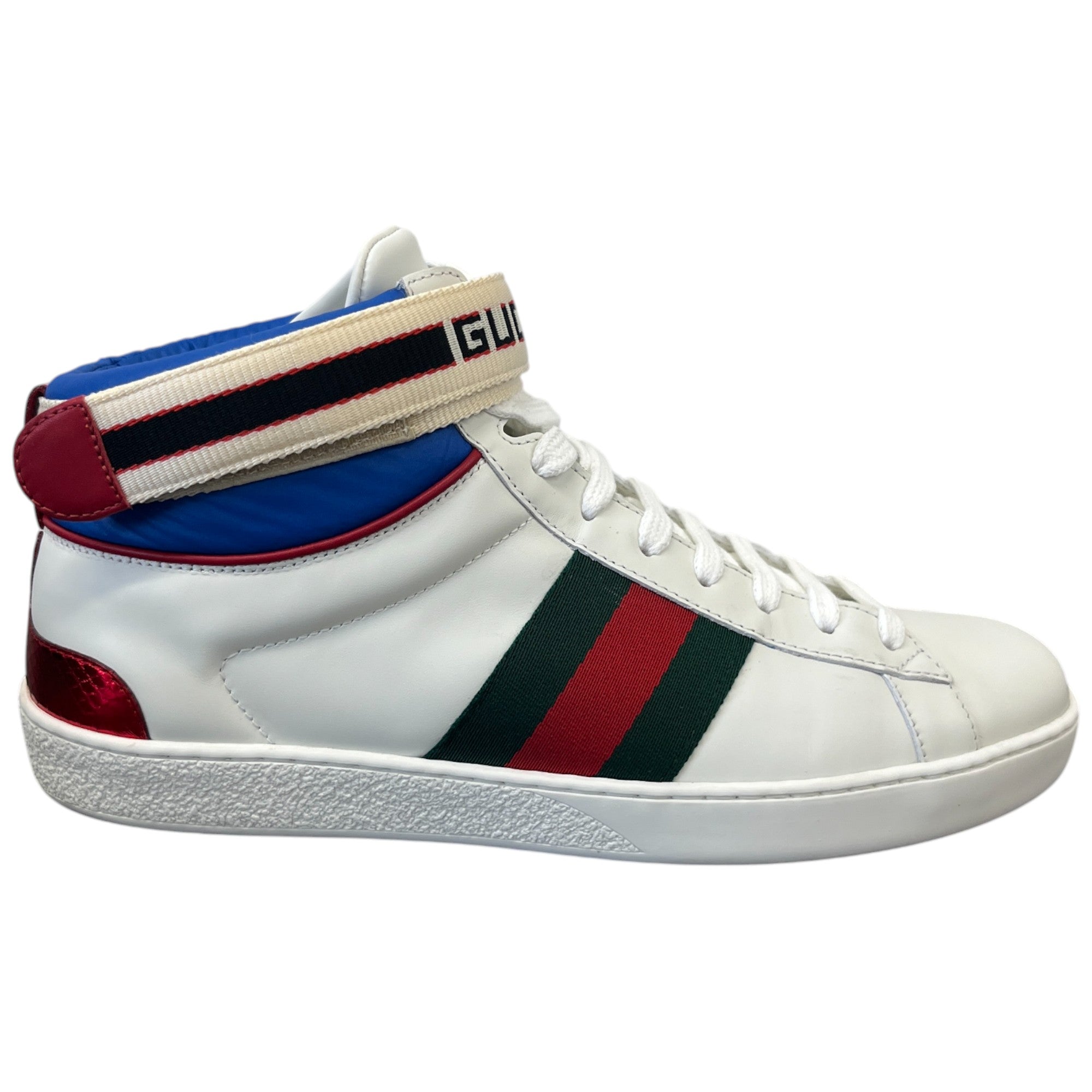 Men's Ace Stripe High Trainers White Size EU 41 / UK 7