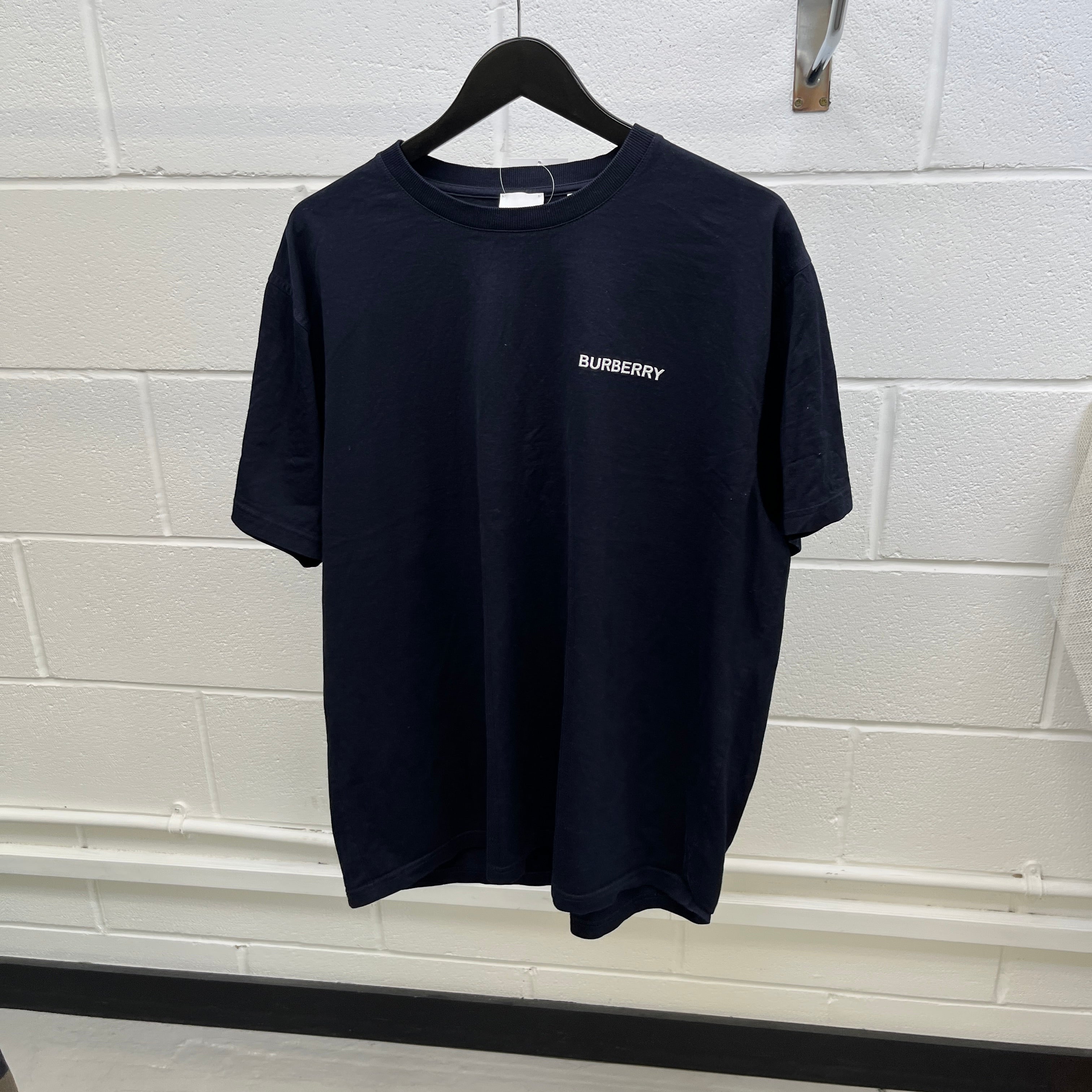 Men's Embroidered Logo T-Shirt Navy Size L