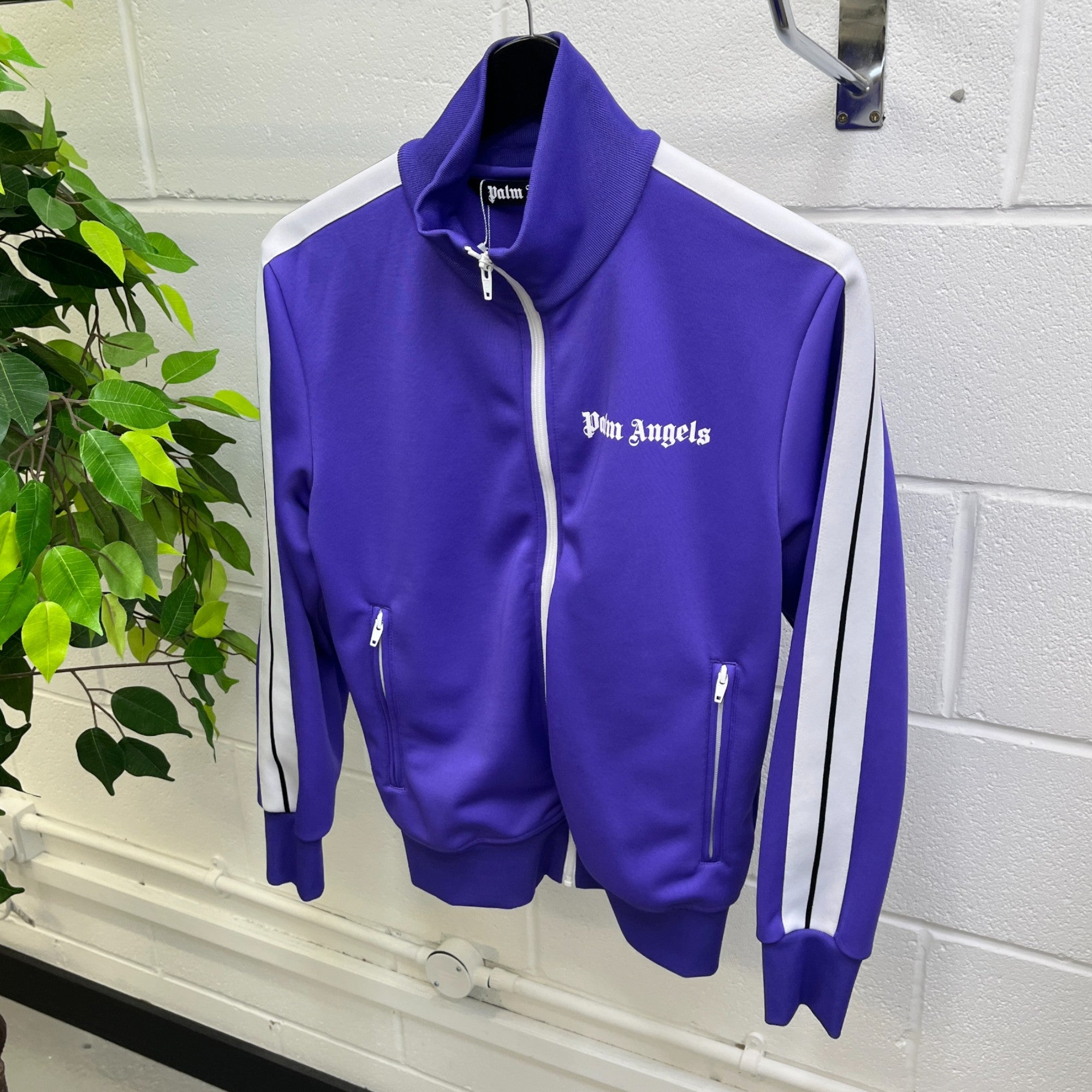 Men's Printed Logo Track Jacket Purple Size S