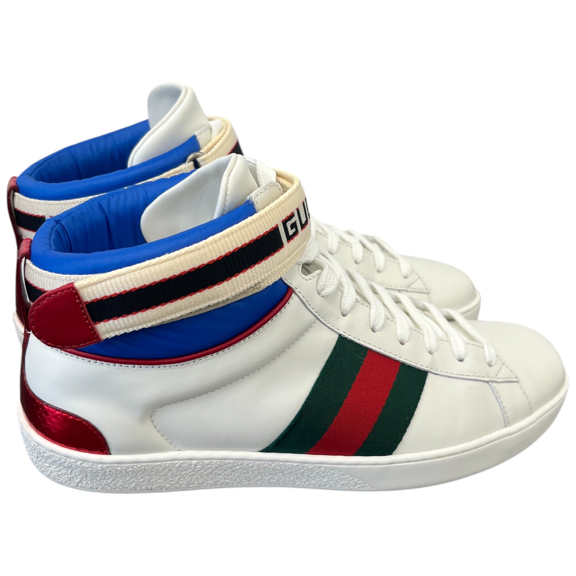 Men's Ace Stripe High Trainers White Size EU 41 / UK 7