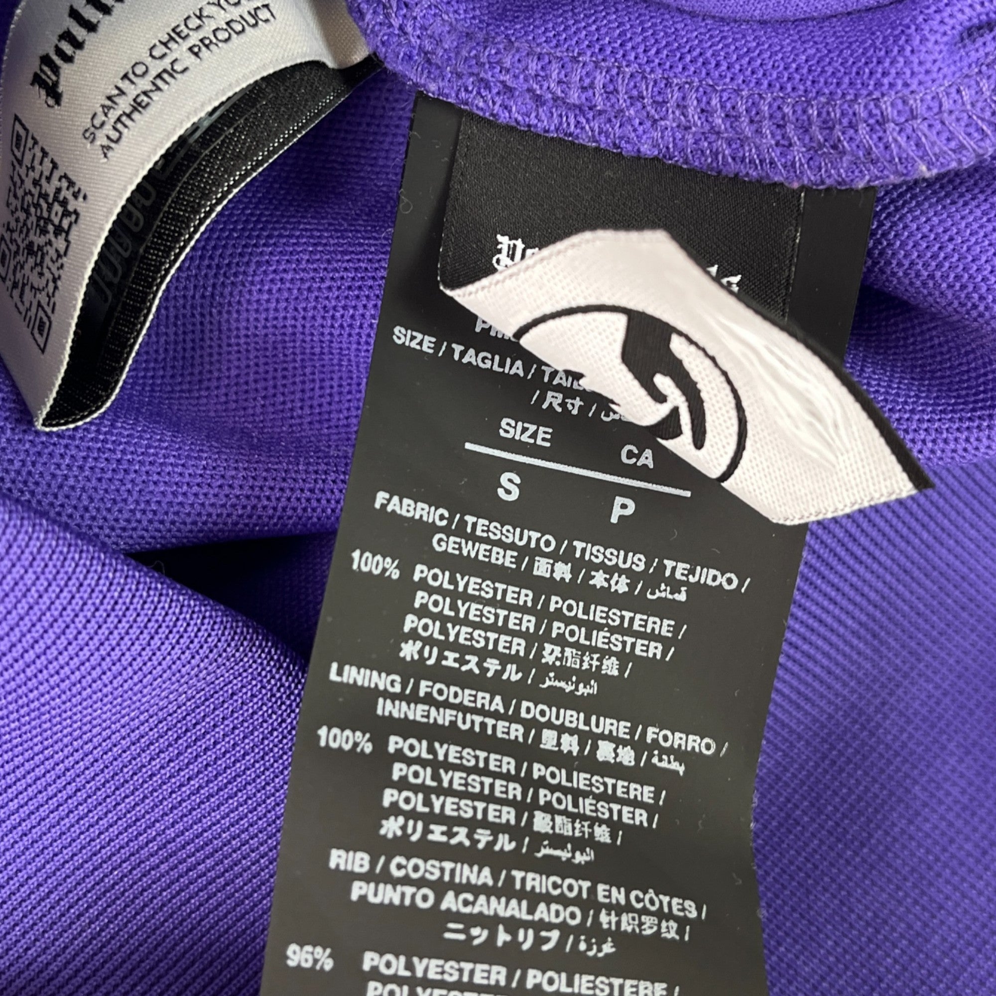 Men's Printed Logo Track Jacket Purple Size S