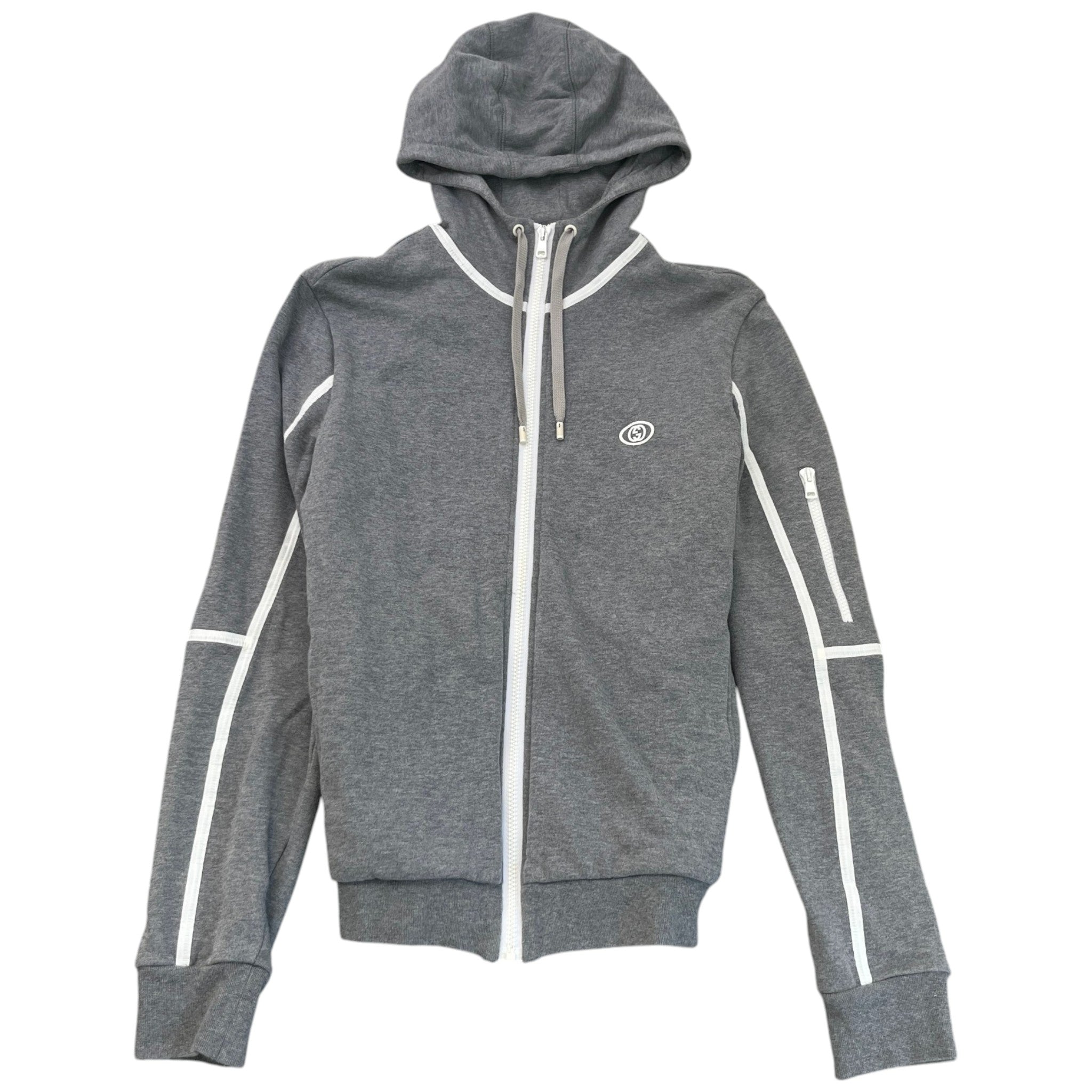 Men's Interlocking G Print Hoodie Grey Size M
