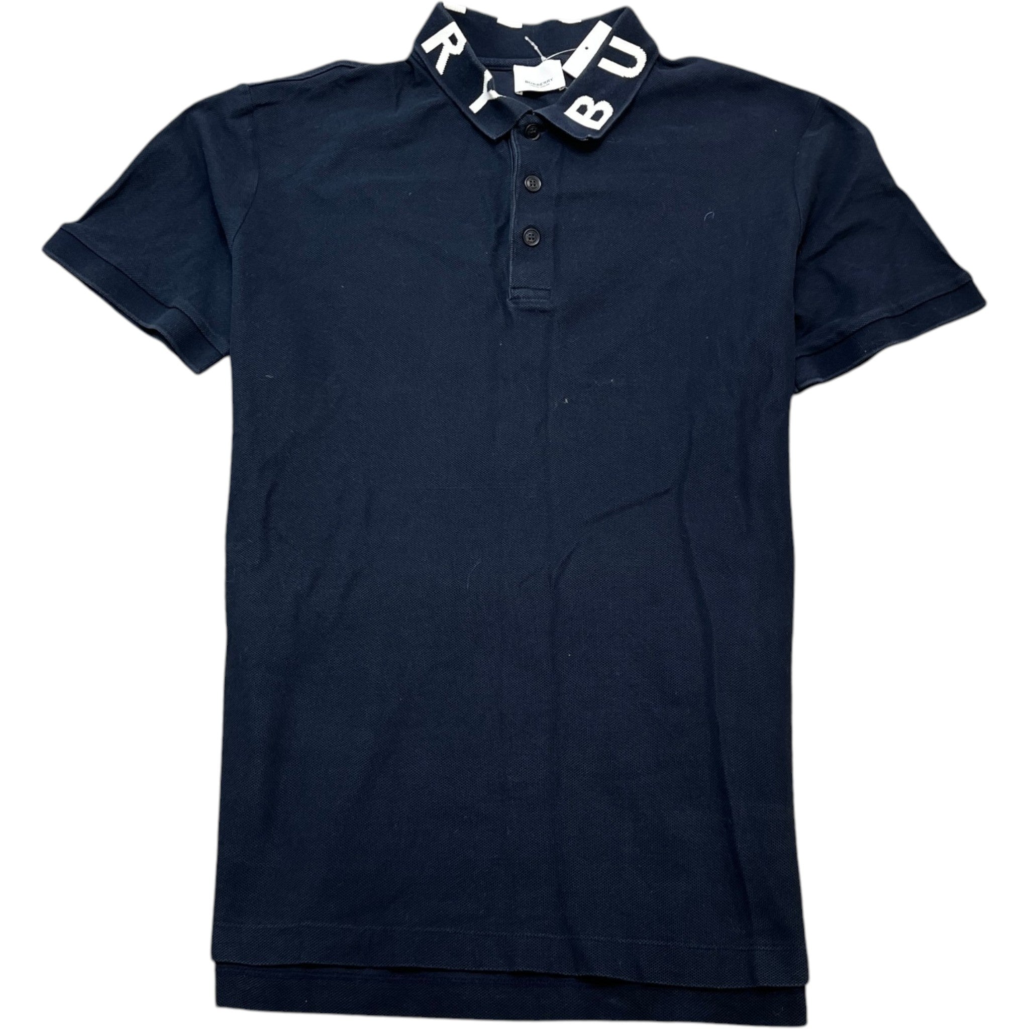 Men's Collar Logo Print Polo Shirt Navy Size L
