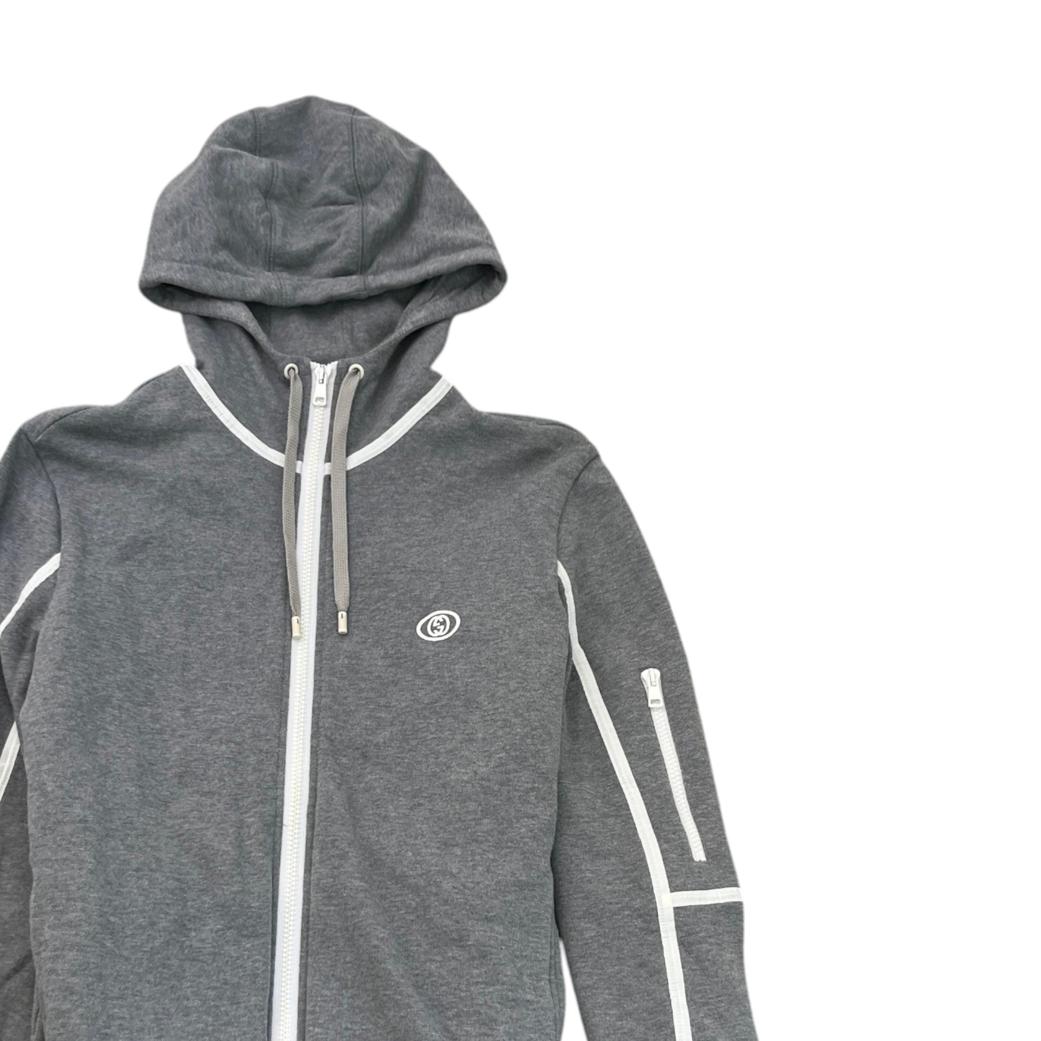 Men's Interlocking G Print Hoodie Grey Size M