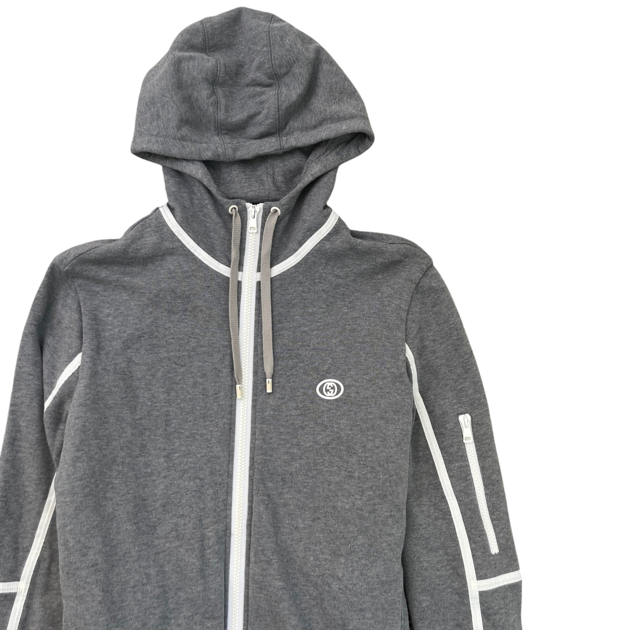 Men's Interlocking G Print Hoodie Grey Size M