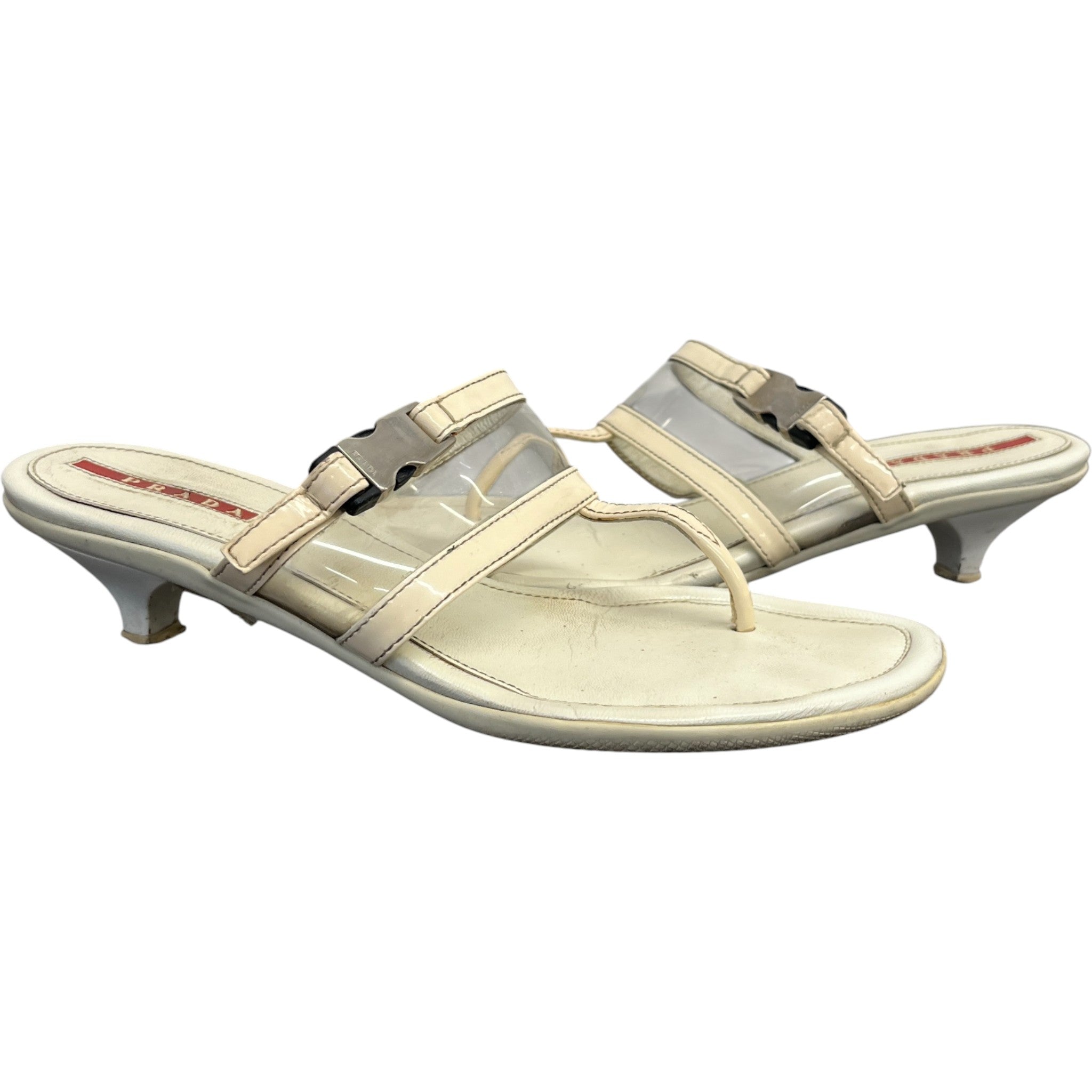 Women's Linear Rosa Pvc Kitten Heels White Size EU 36 / UK 3