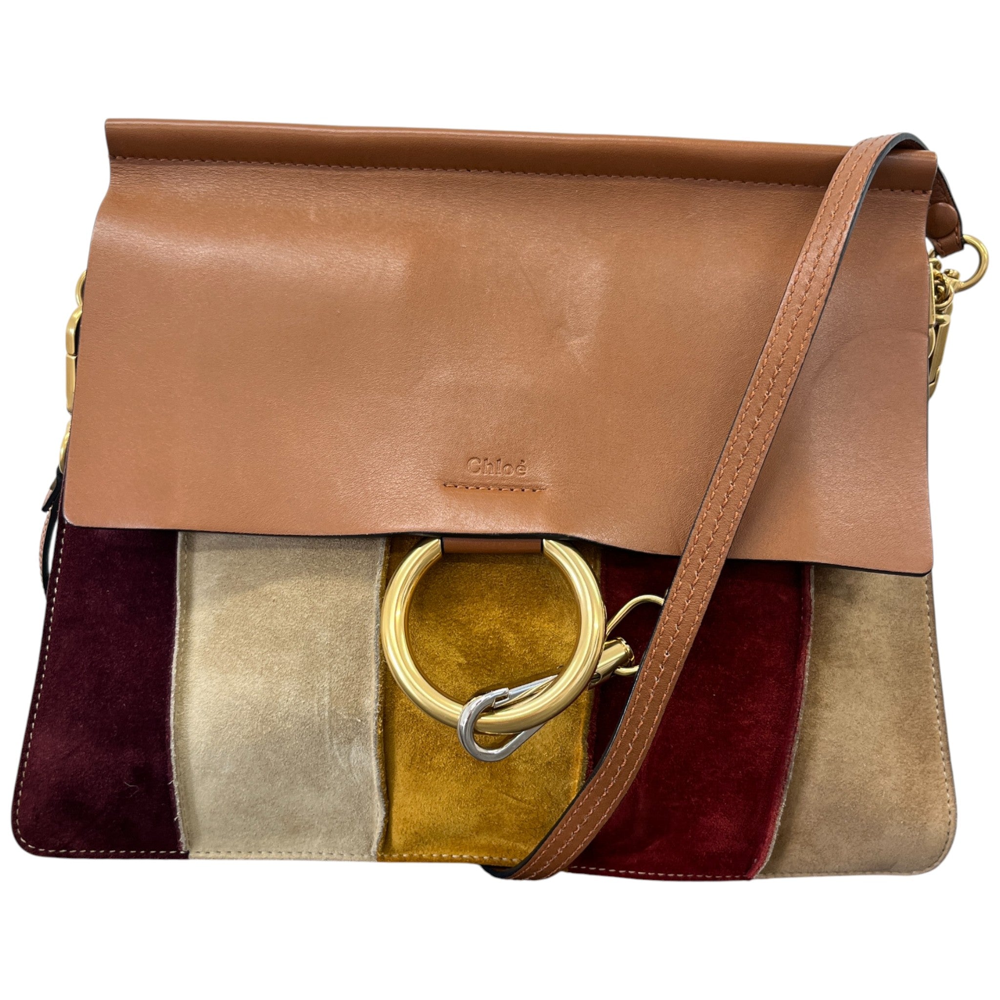 Women's Suede Patchwork Faye Bag Brown