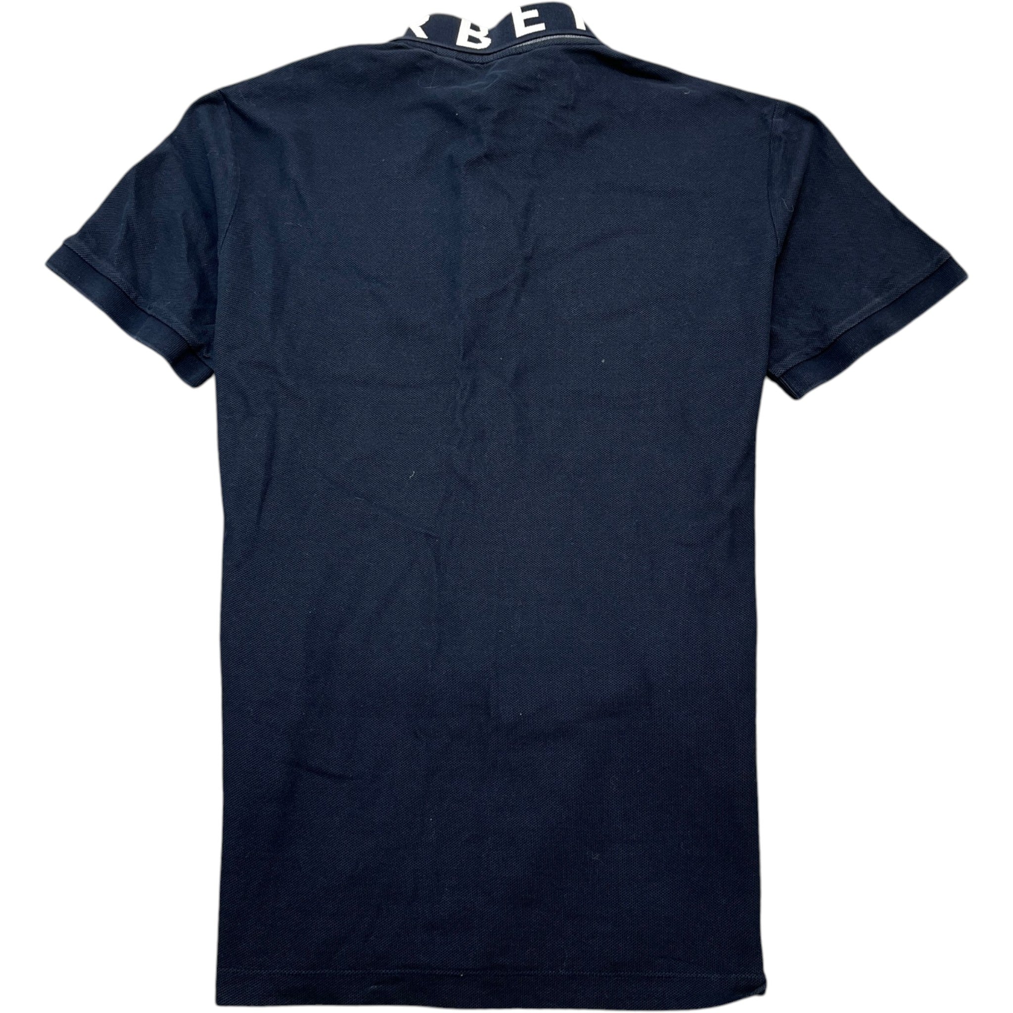 Men's Collar Logo Print Polo Shirt Navy Size L