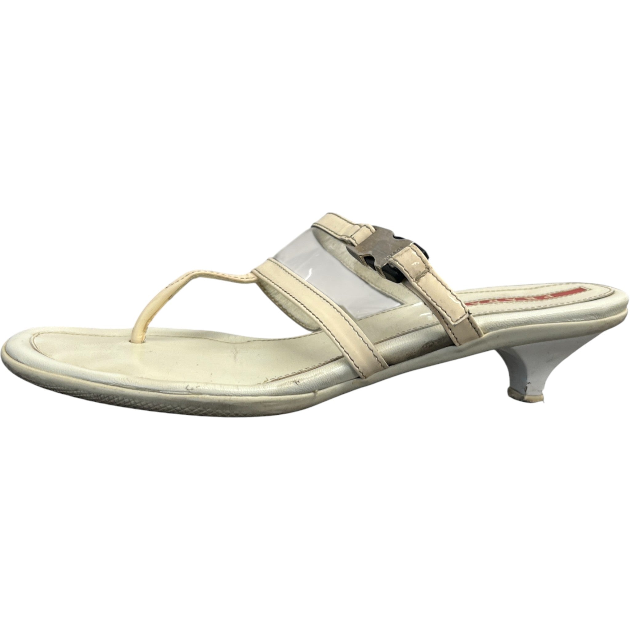 Women's Linear Rosa Pvc Kitten Heels White Size EU 36 / UK 3