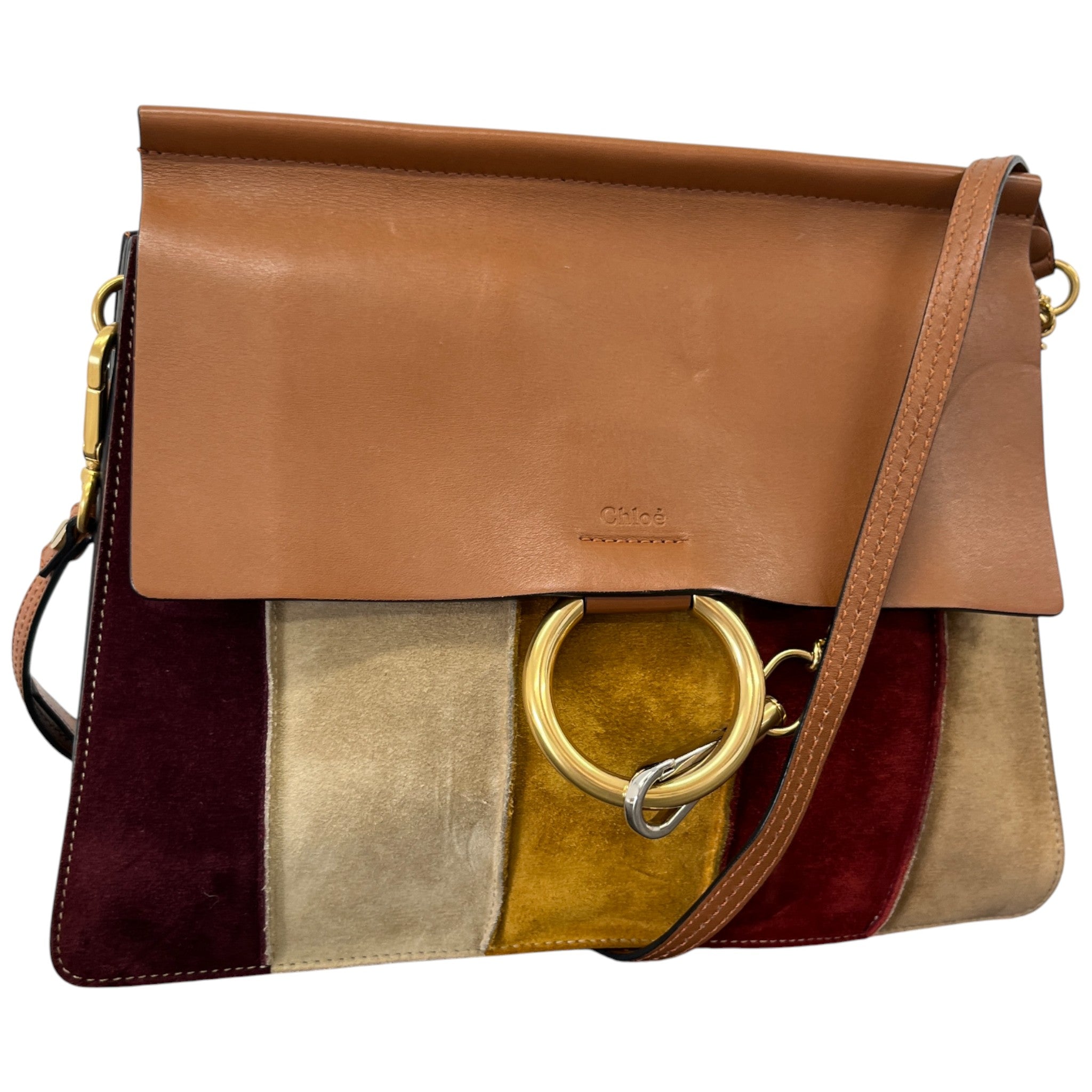 Women's Suede Patchwork Faye Bag Brown