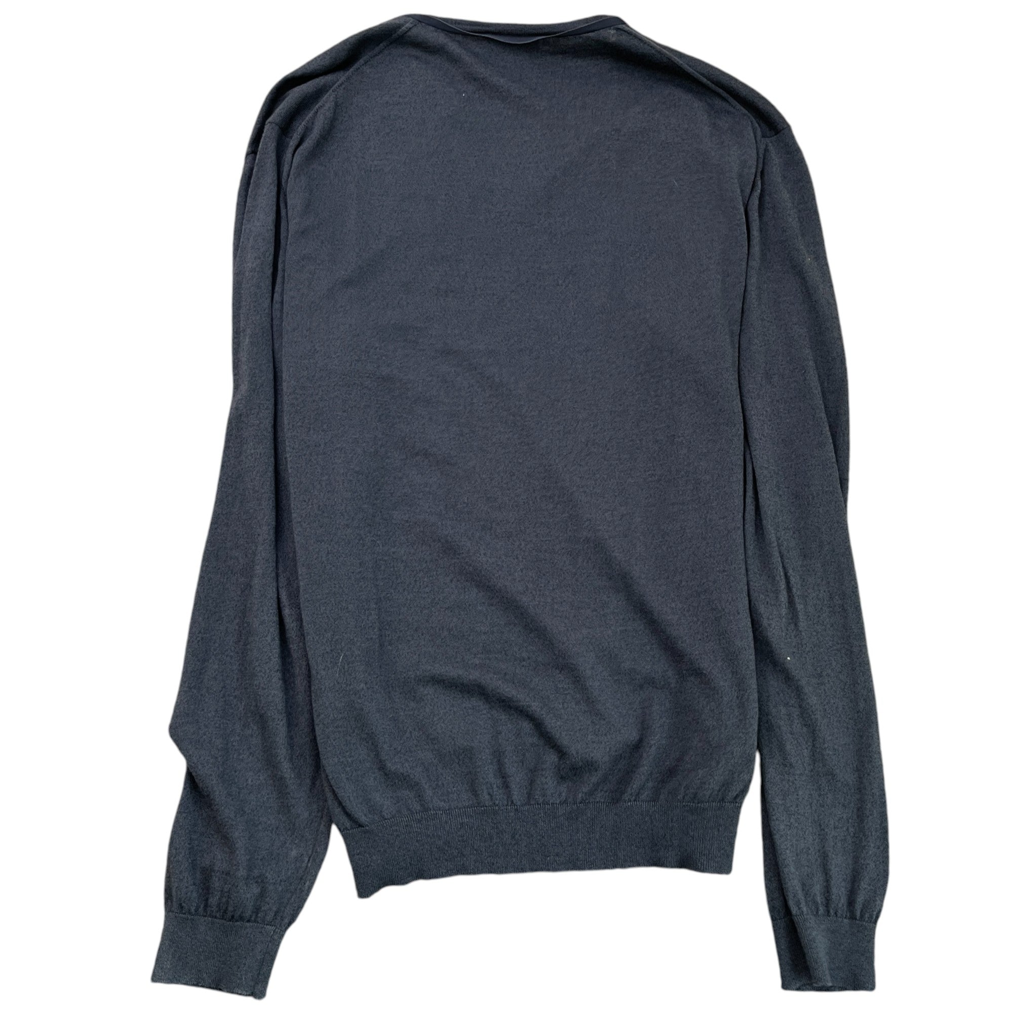 Men's V Neck Jumper Grey Size L