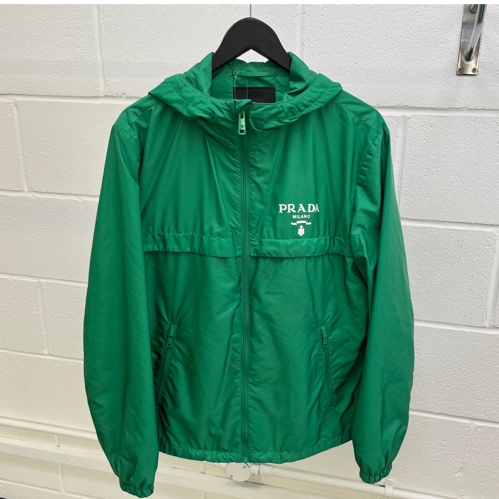 Men's Logo Print Windbreaker Green Size IT 50 / L