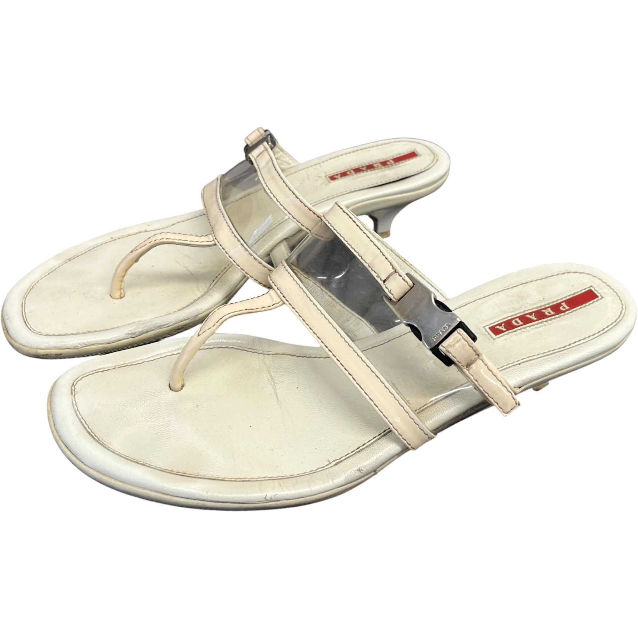 Women's Linear Rosa Pvc Kitten Heels White Size EU 36 / UK 3