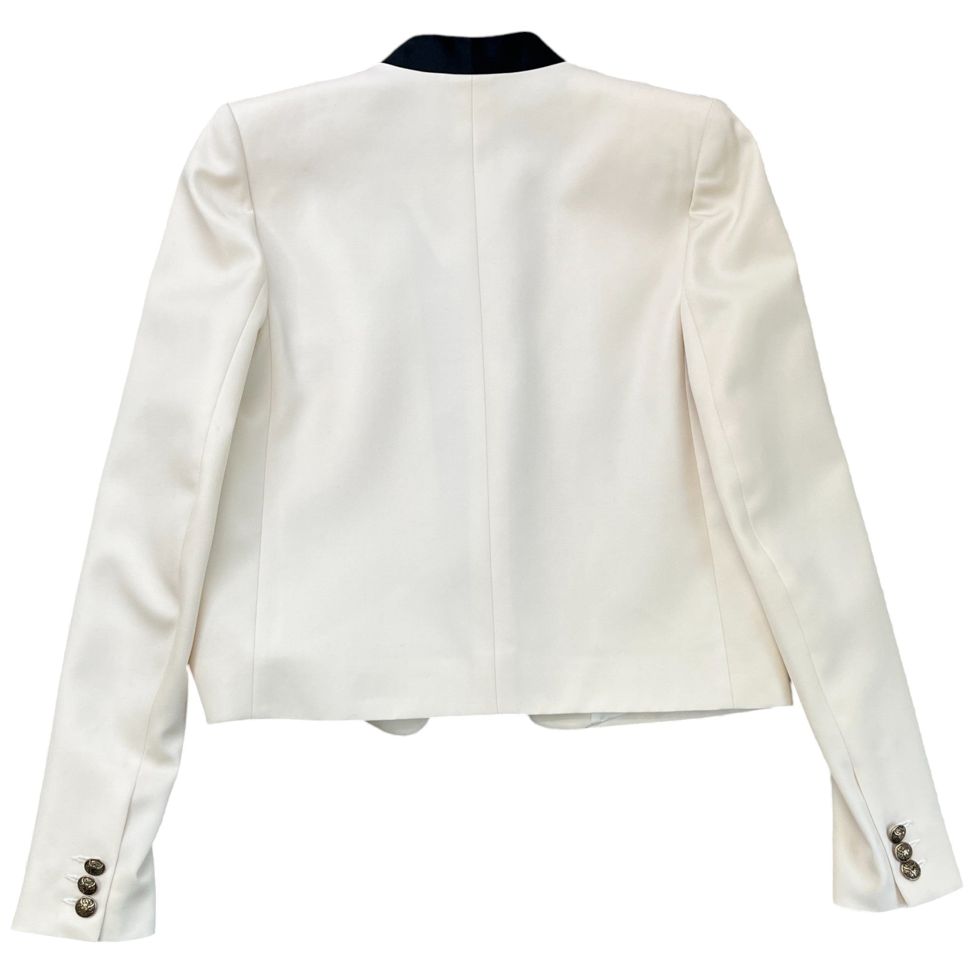Women's Satin Trim Blazer Jacket Cream Size IT 38 / UK 6