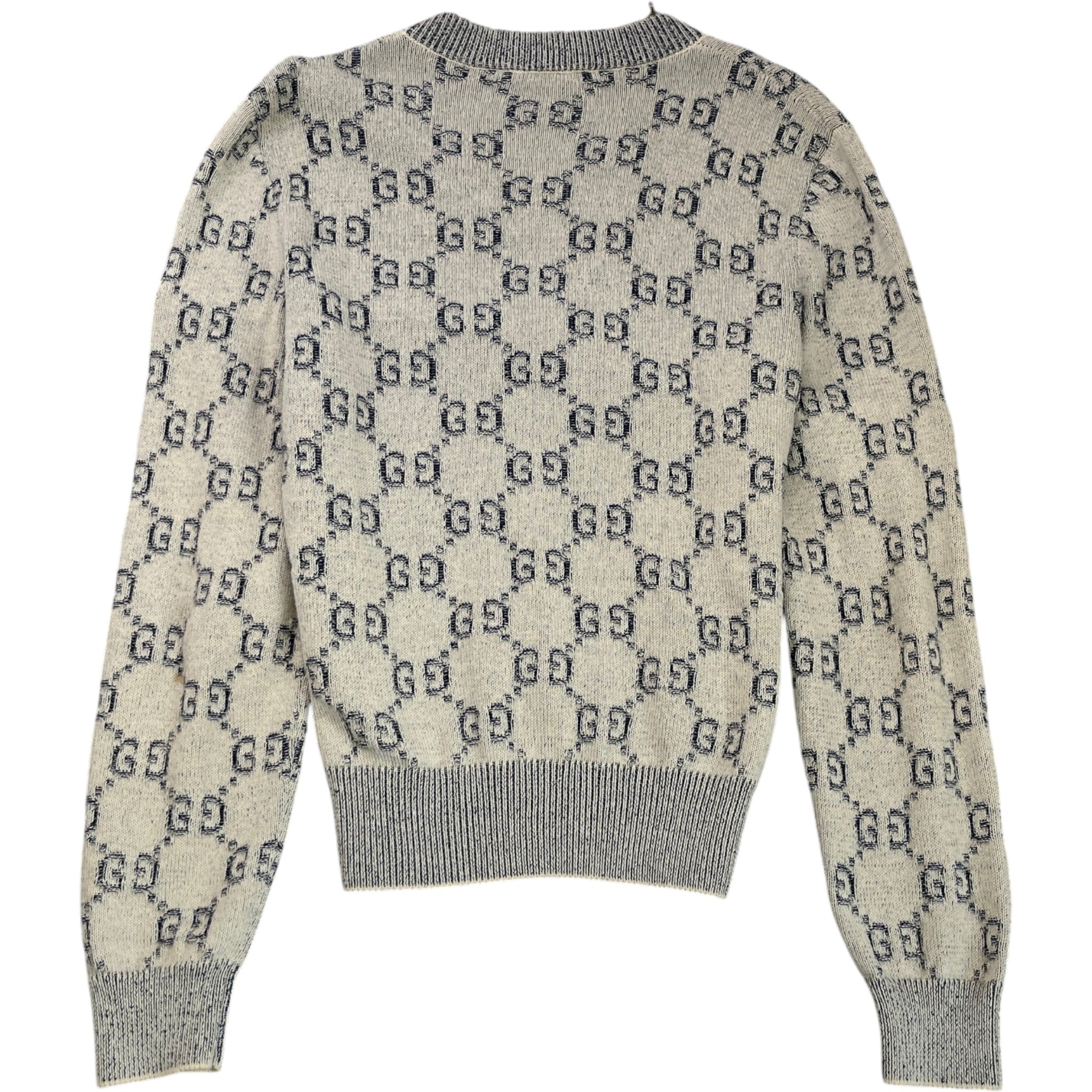 Men's Gg Supreme V Neck Sweatshirt Grey Size M