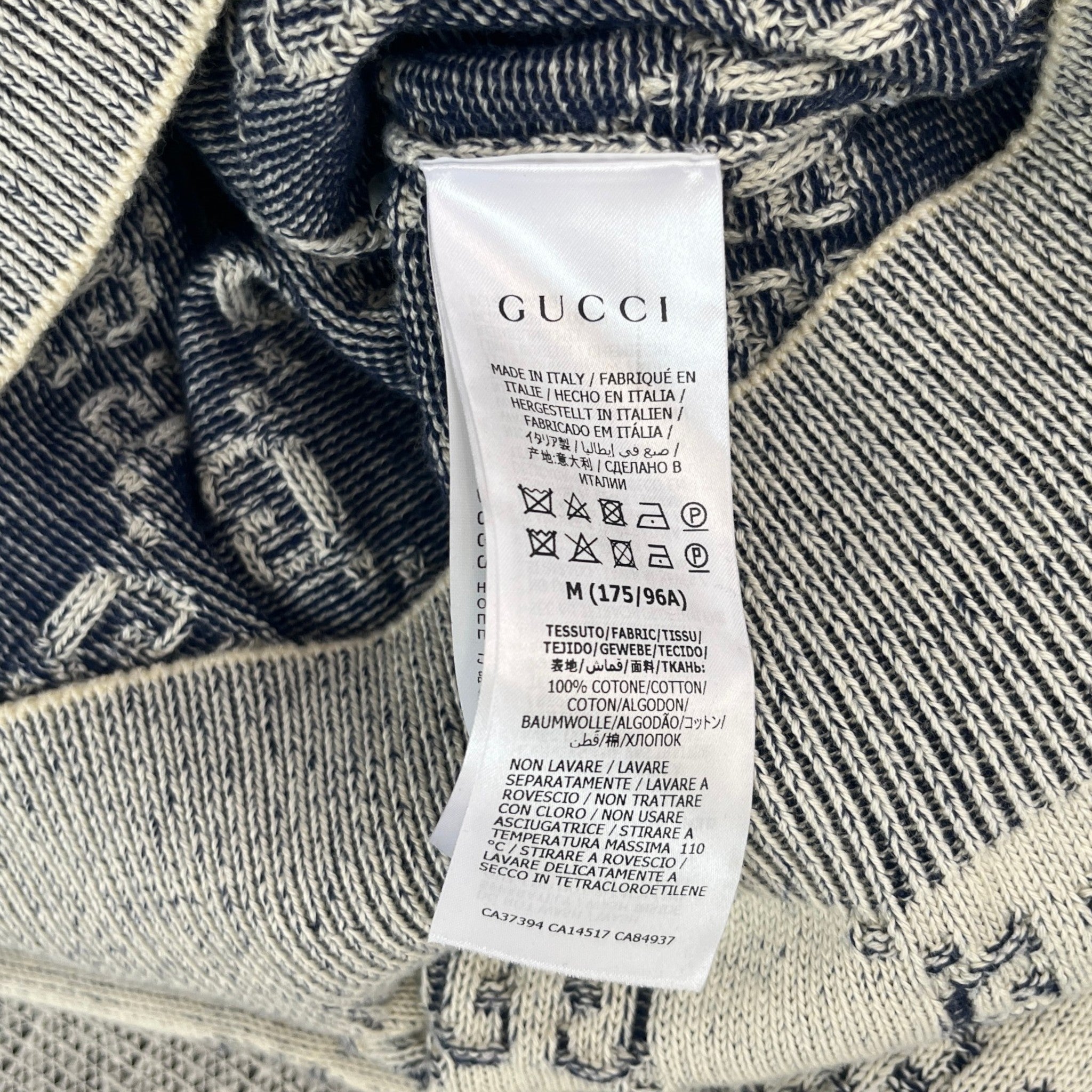 Men's Gg Supreme V Neck Sweatshirt Grey Size M
