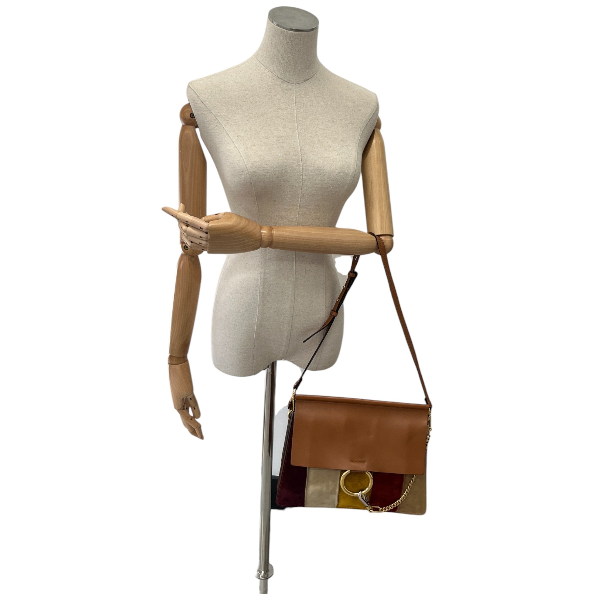 Women's Suede Patchwork Faye Bag Brown