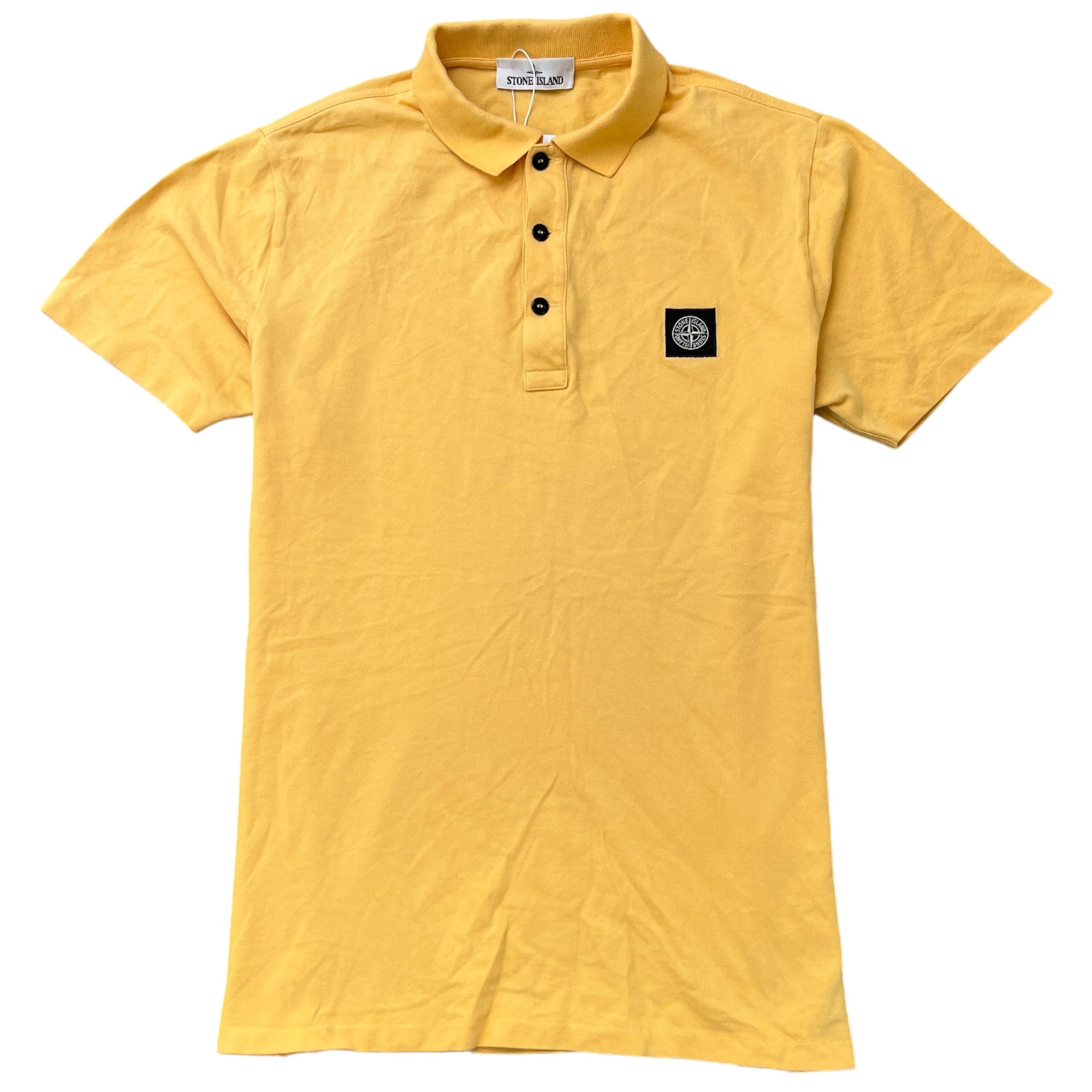 Men's Compass Logo Polo Shirt Yellow Size XL