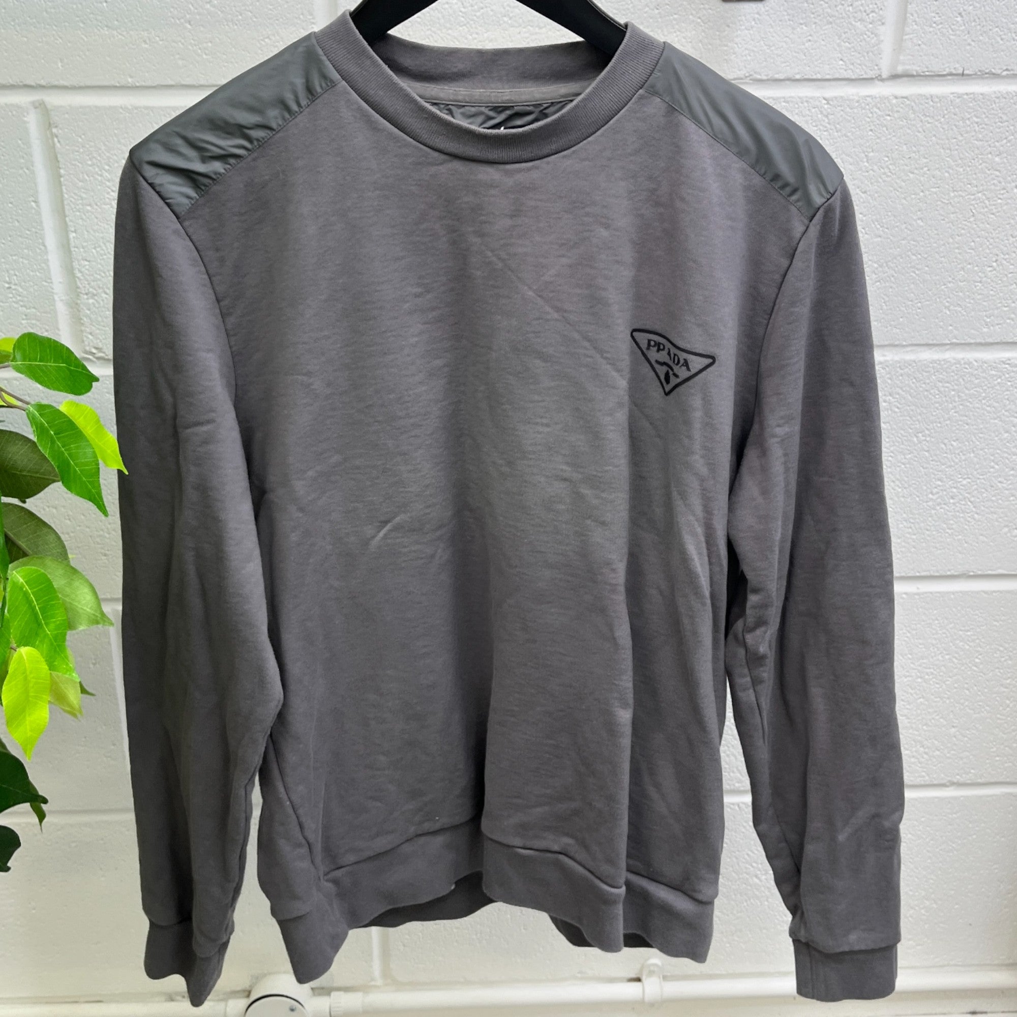 Men's Logo Print Jumper Grey Size M