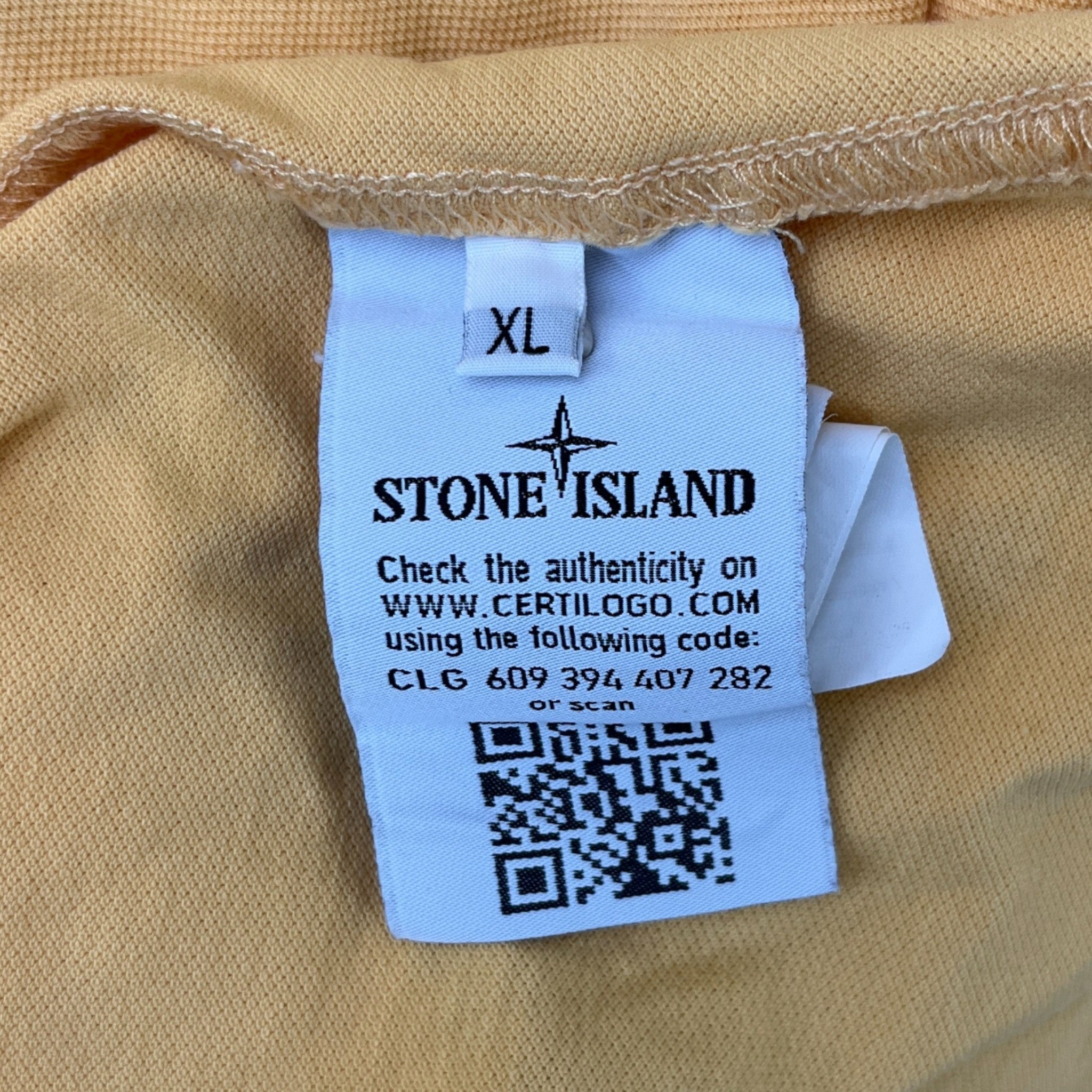 Men's Compass Logo Polo Shirt Yellow Size XL