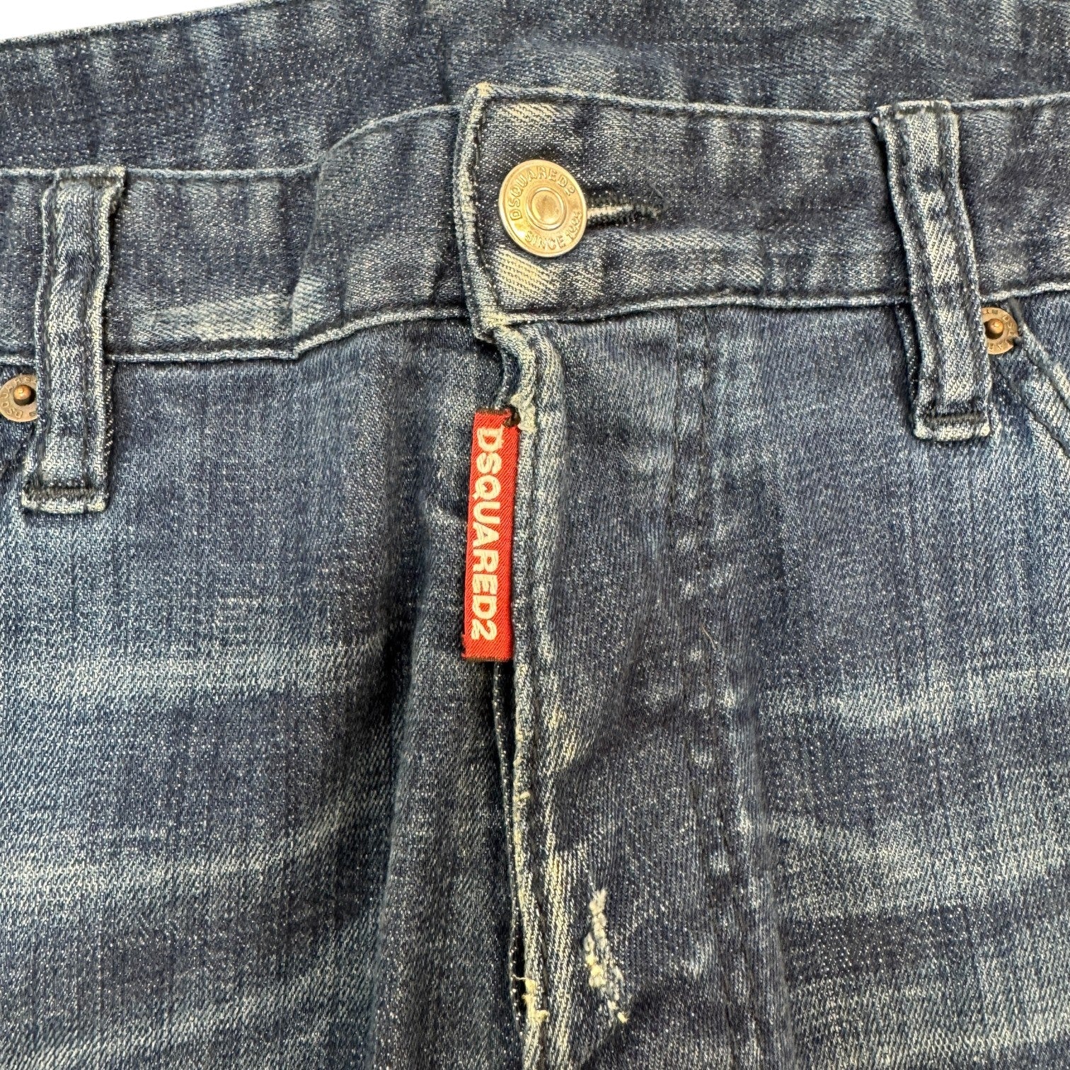Men's Distressed Paint Splatter Jeans Blue Size IT 48 / UK 32