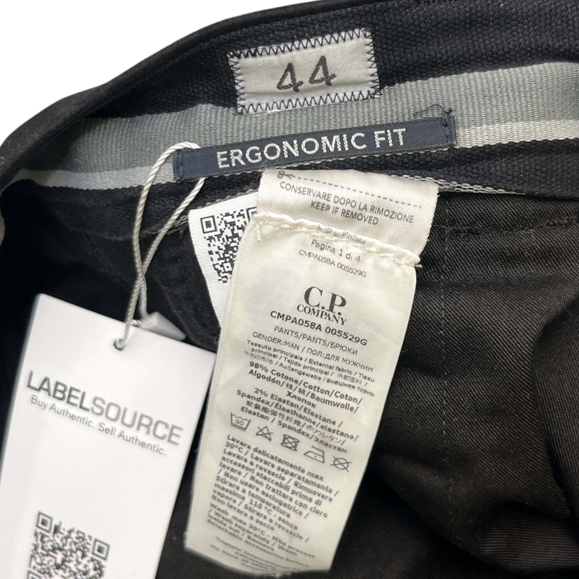 Men's Lens Cargos Black Size IT 60 / UK 44