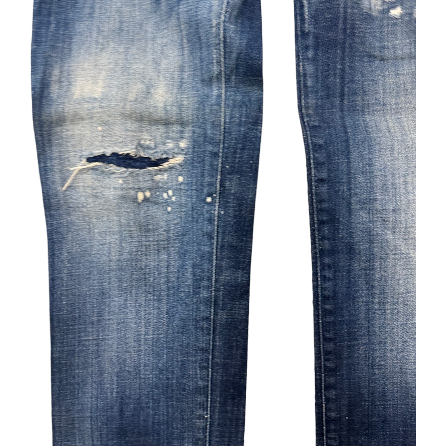 Men's Distressed Paint Splatter Jeans Blue Size IT 48 / UK 32