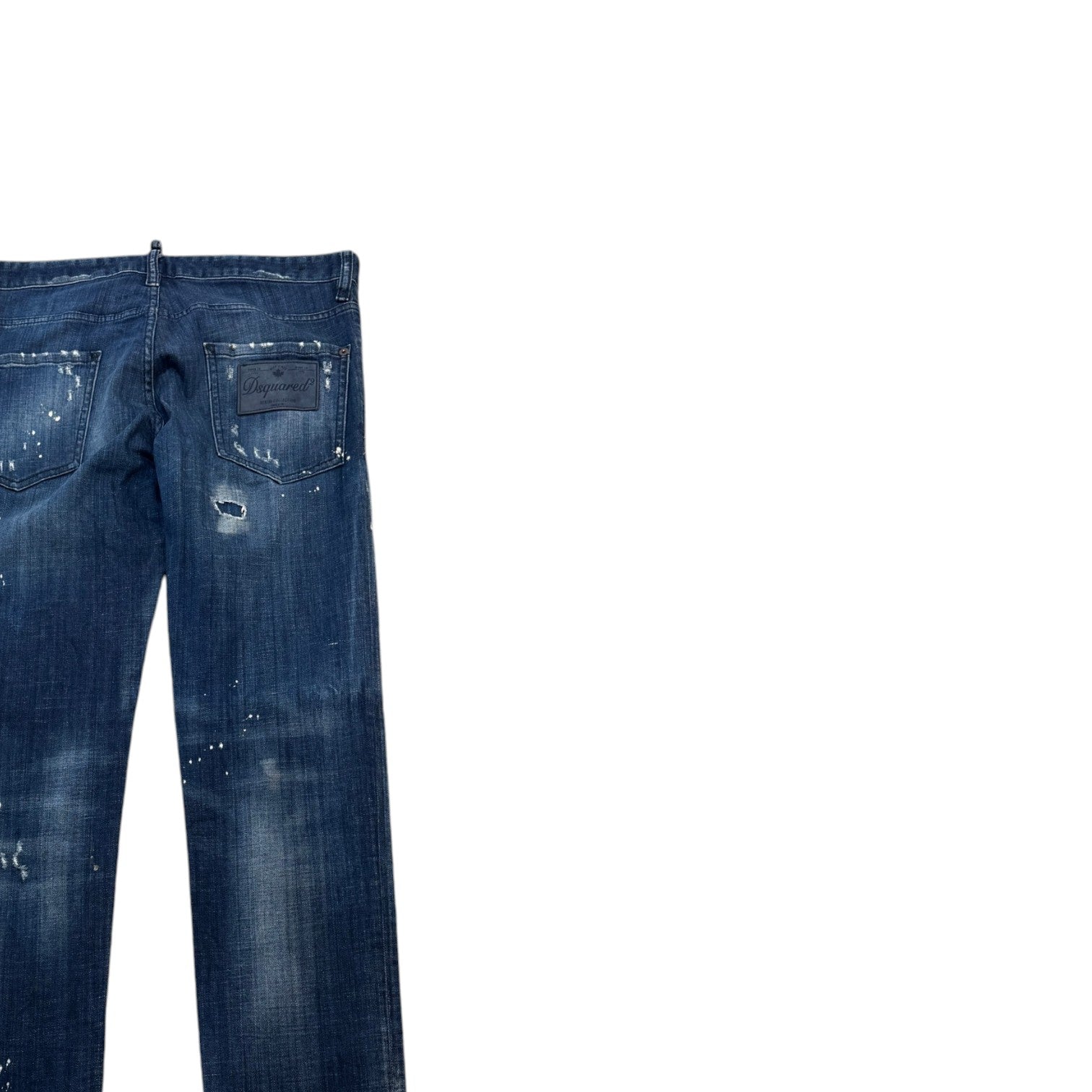 Men's Distressed Paint Splatter Jeans Blue Size IT 48 / UK 32
