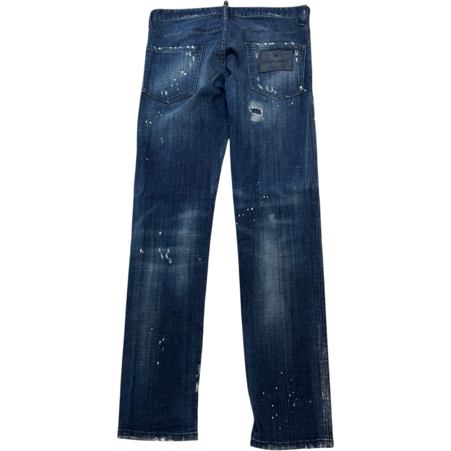 Men's Distressed Paint Splatter Jeans Blue Size IT 48 / UK 32