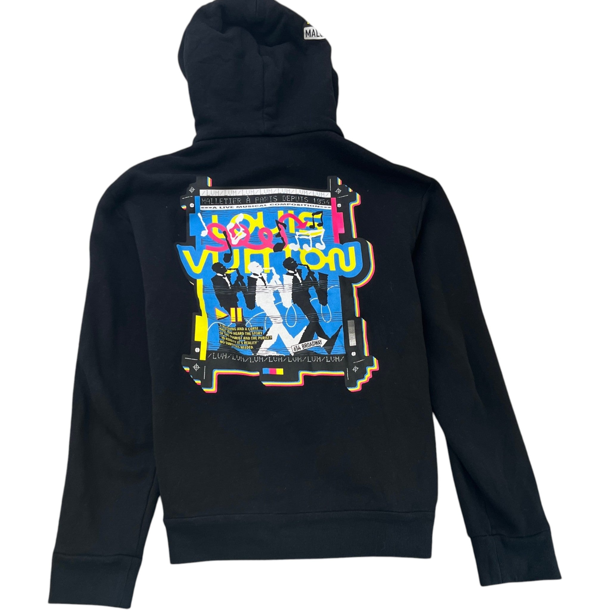 Men's Lv Malletier Zip Up Hoodie Black Size XL