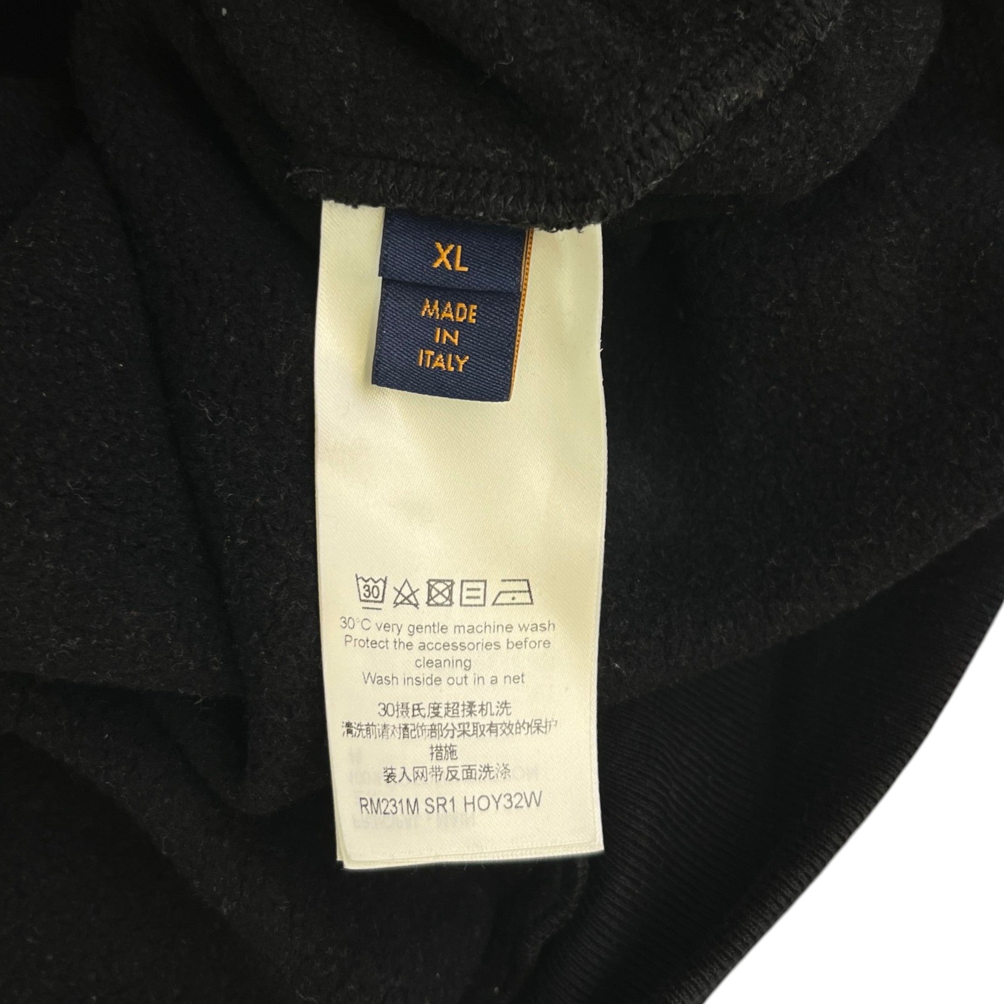 Men's Lv Malletier Zip Up Hoodie Black Size XL